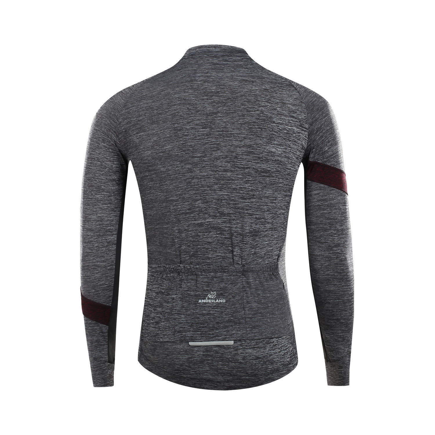 POLERA MANGA LARGA HOMBRE ANDESLAND TRICOTA JASPEADA CIERRE COMPLETO CICLISMO DEPORTIVO - 3