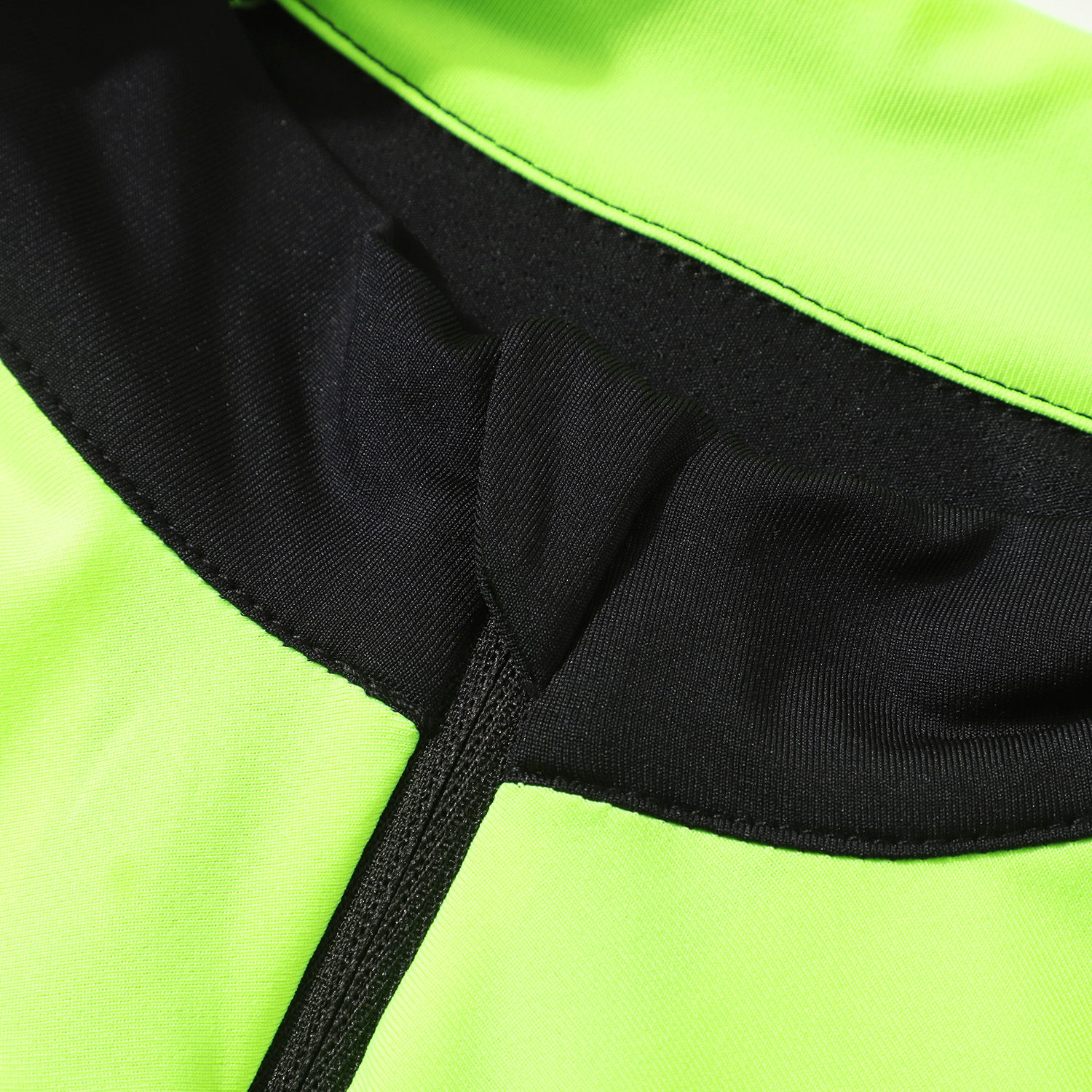 POLERA MANGA CORTA HOMBRE ANDESLAND NEGRO TRICOTA FLÚOR CIERRE COMPLETO CICLISMO DEPORTIVO - 5