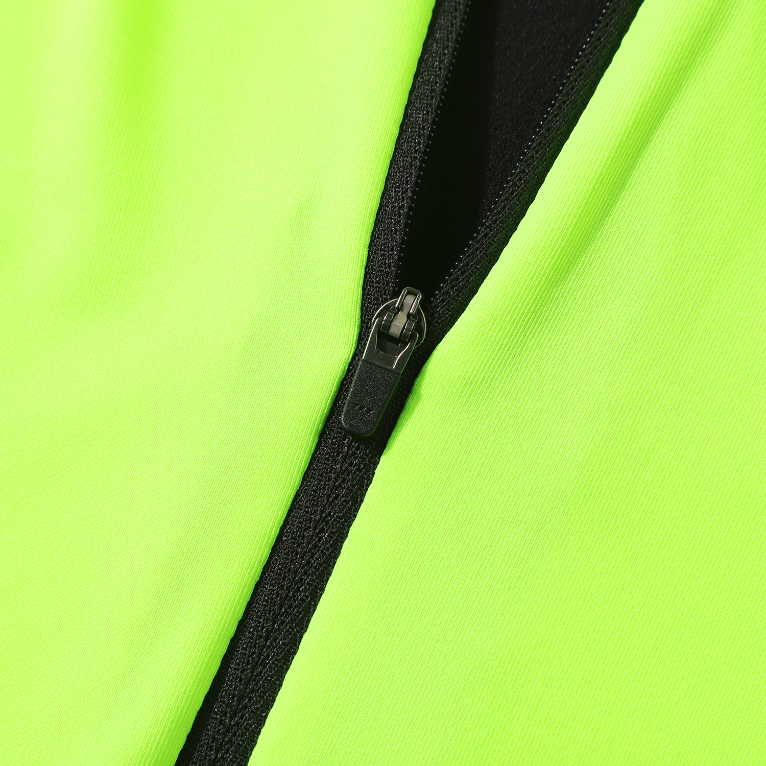 POLERA MANGA CORTA HOMBRE ANDESLAND NEGRO TRICOTA FLÚOR CIERRE COMPLETO CICLISMO DEPORTIVO - 6