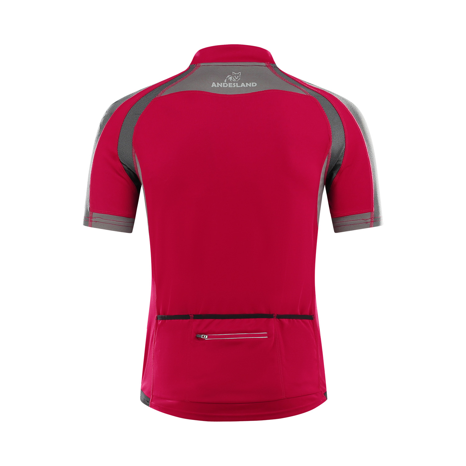 POLERA MANGA CORTA HOMBRE ANDESLAND TRICOTA LISA MEDIO CIERRE CICLISMO DEPORTIVO - 3