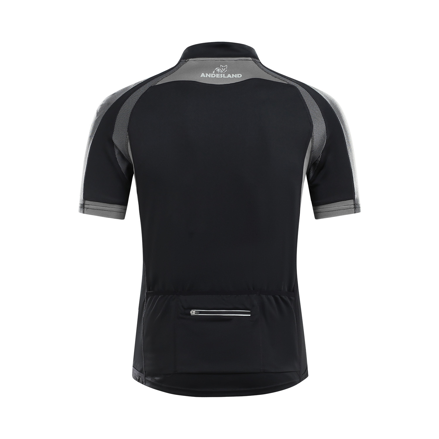 POLERA MANGA CORTA HOMBRE ANDESLAND TRICOTA LISA MEDIO CIERRE CICLISMO DEPORTIVO - 3