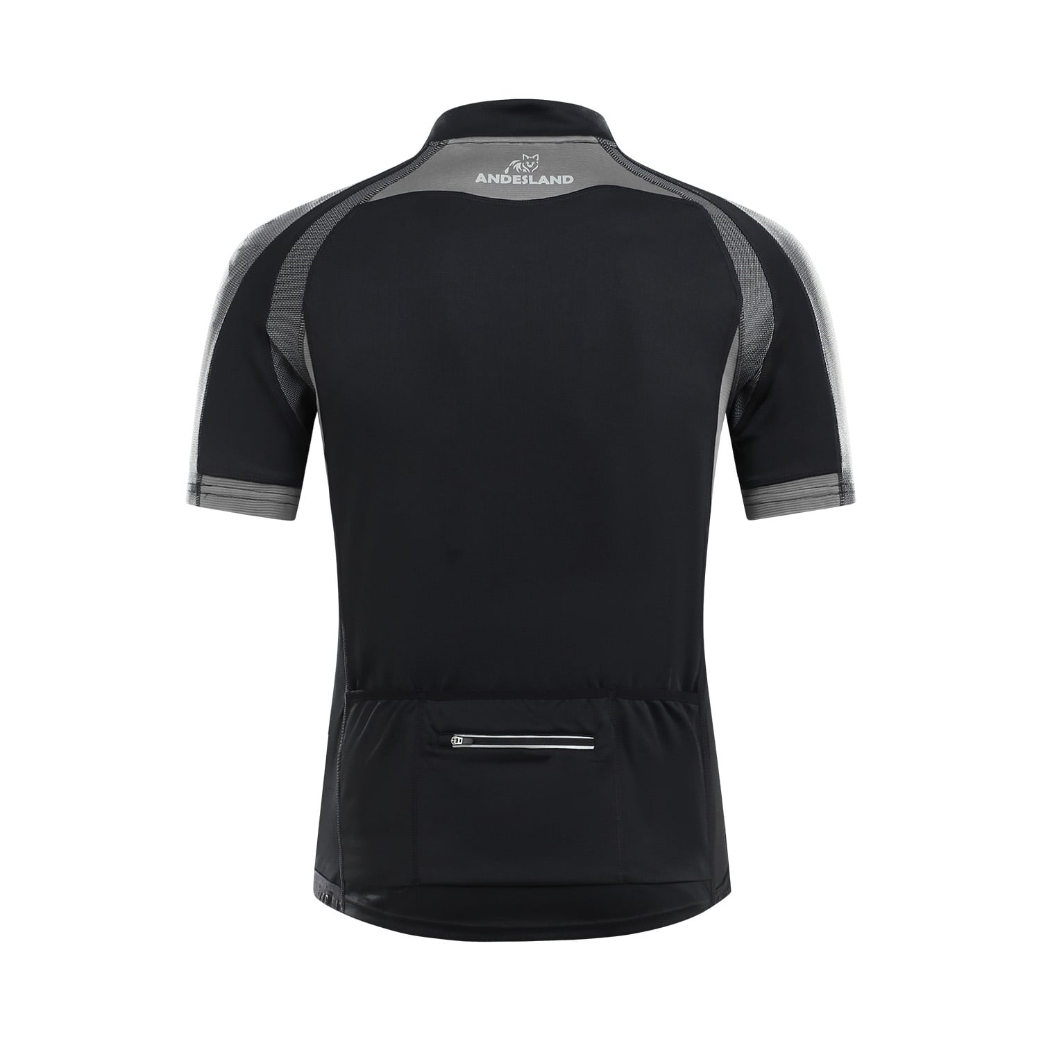 POLERA MANGA CORTA HOMBRE ANDESLAND TRICOTA LISA MEDIO CIERRE CICLISMO DEPORTIVO - 3