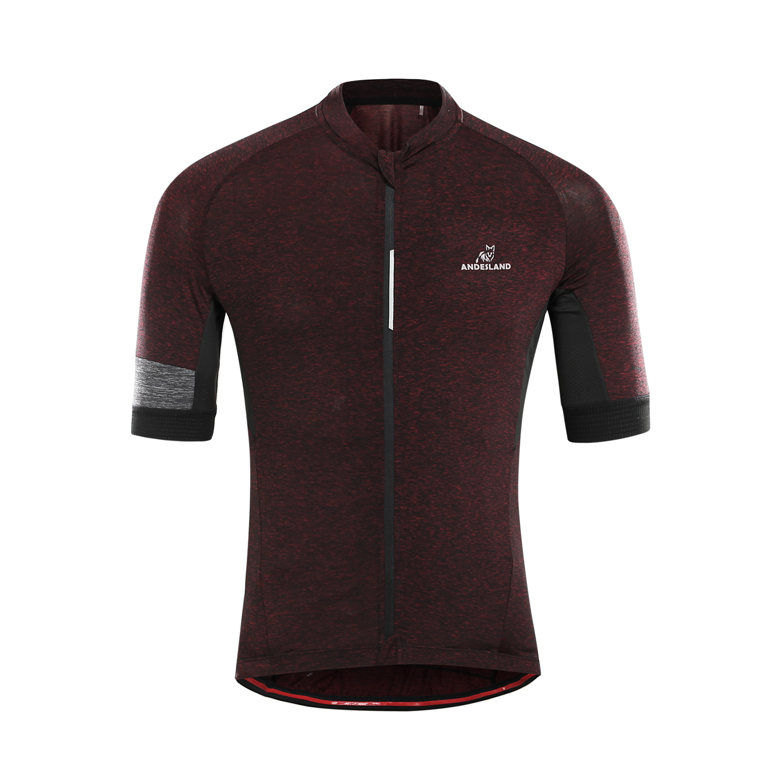 POLERA MANGA CORTA HOMBRE ANDESLAND TRICOTA JASPEADA CIERRE COMPLETO CICLISMO DEPORTIVO - 1