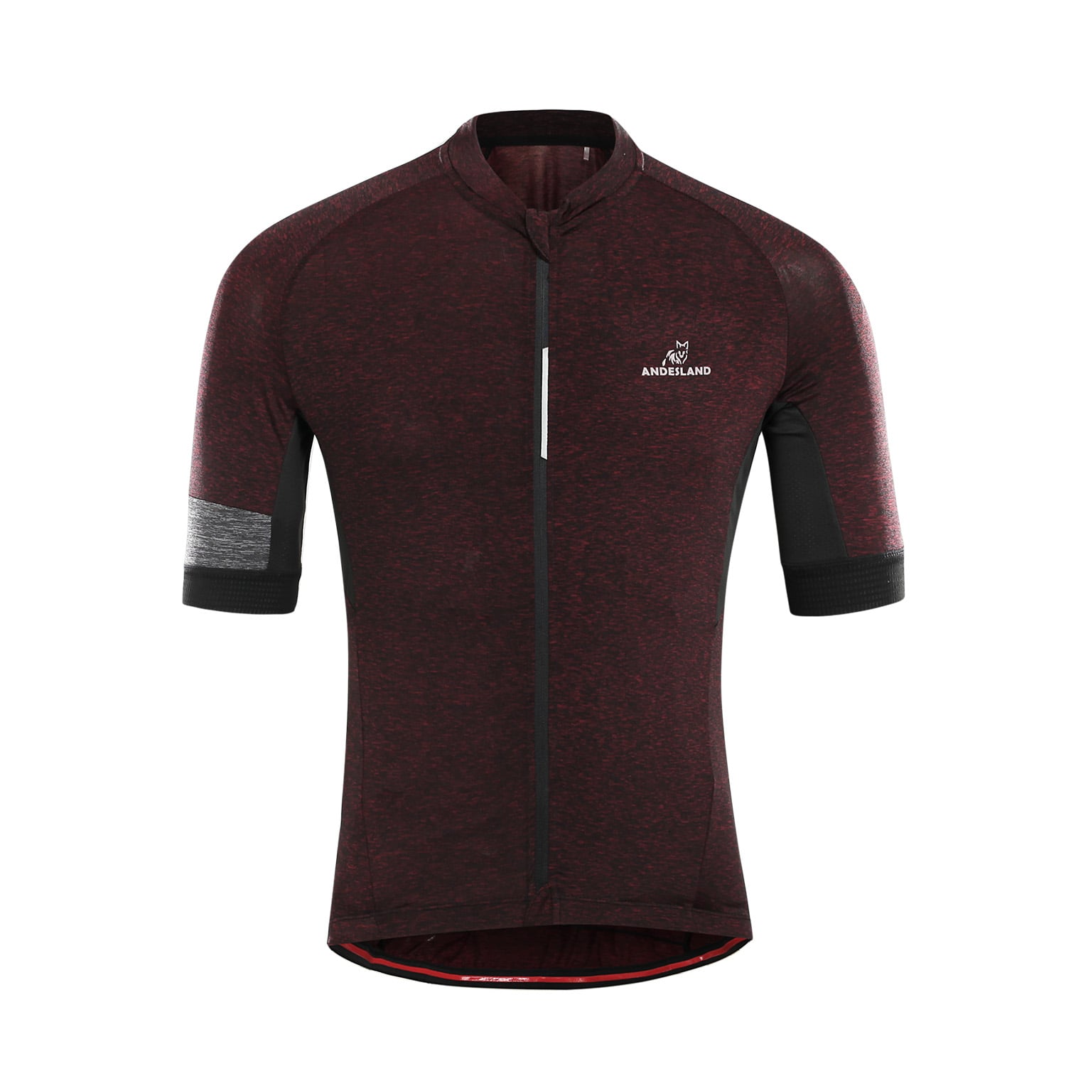 POLERA MANGA CORTA HOMBRE ANDESLAND TRICOTA JASPEADA CIERRE COMPLETO CICLISMO DEPORTIVO - 1