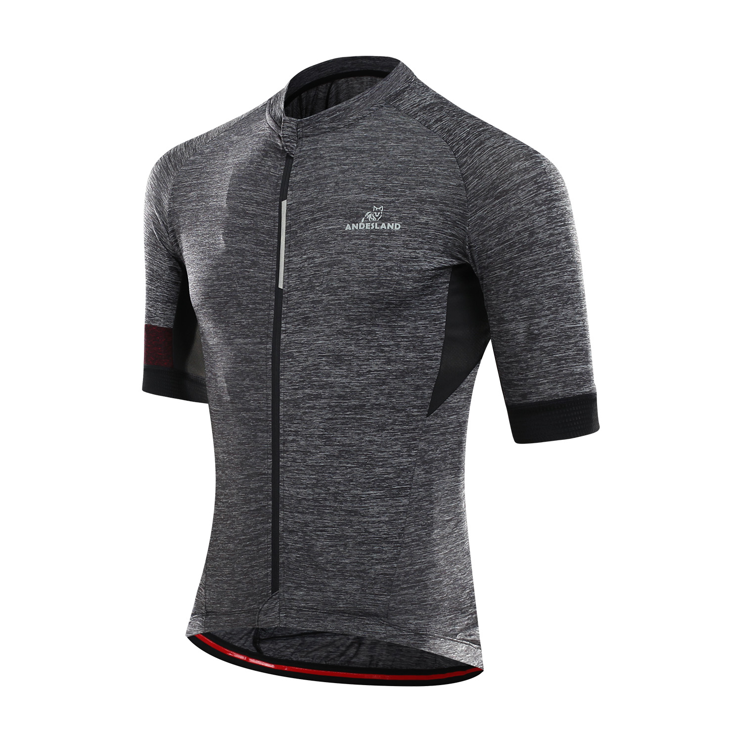 POLERA MANGA CORTA HOMBRE ANDESLAND TRICOTA JASPEADA CIERRE COMPLETO CICLISMO DEPORTIVO - 2