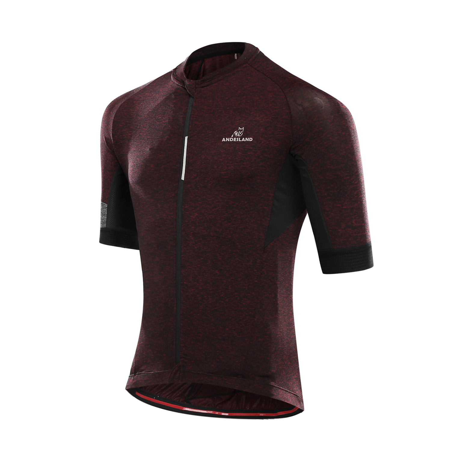 POLERA MANGA CORTA HOMBRE ANDESLAND TRICOTA JASPEADA CIERRE COMPLETO CICLISMO DEPORTIVO - 2