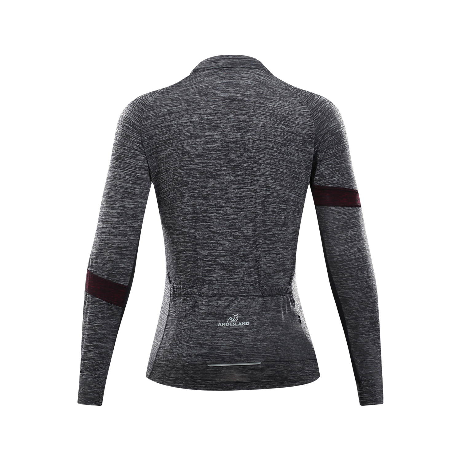 POLERA MANGA LARGA MUJER ANDESLAND TRICOTA JASPEADA CIERRE COMPLETO CICLISMO DEPORTIVO - 3