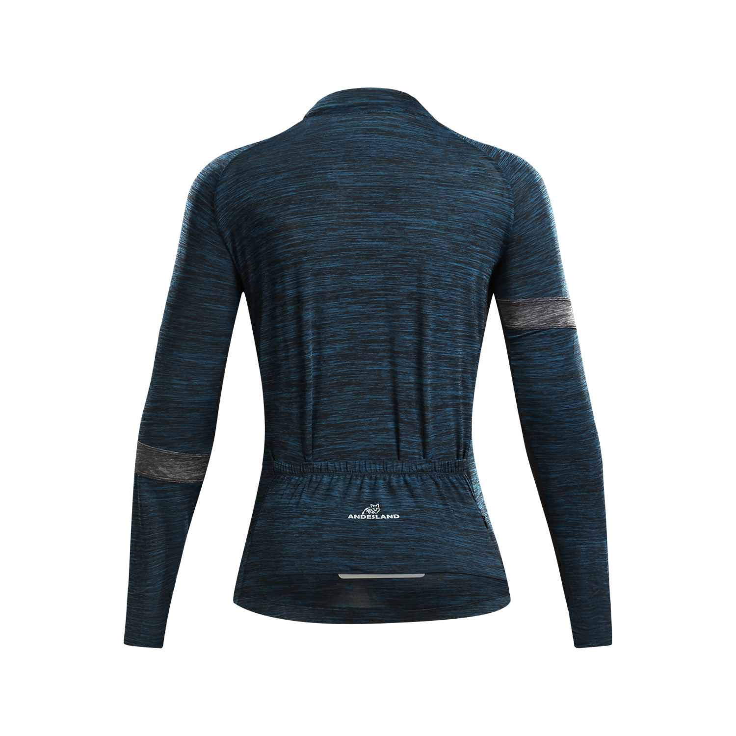 POLERA MANGA LARGA MUJER ANDESLAND TRICOTA JASPEADA CIERRE COMPLETO CICLISMO DEPORTIVO - 3
