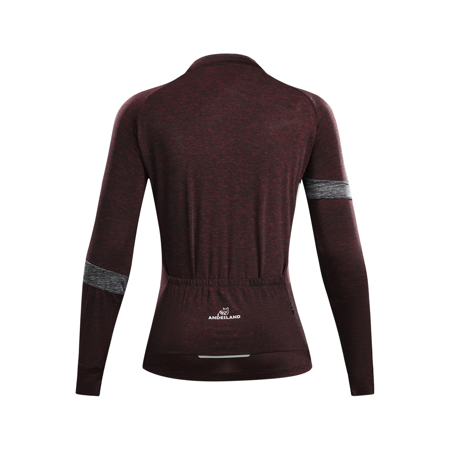 POLERA MANGA LARGA MUJER ANDESLAND TRICOTA JASPEADA CIERRE COMPLETO CICLISMO DEPORTIVO - 3