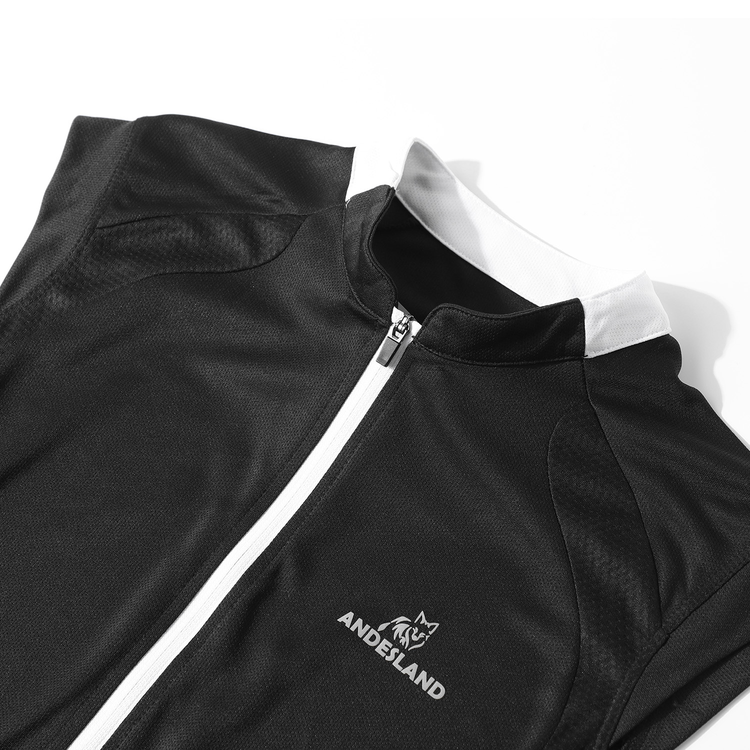 CAMISETA SIN MANGAS MUJER ANDESLAND NEGRO SUDADERA CICLISTA MEDIO CIERRE CICLISMO DEPORTIVO - 4