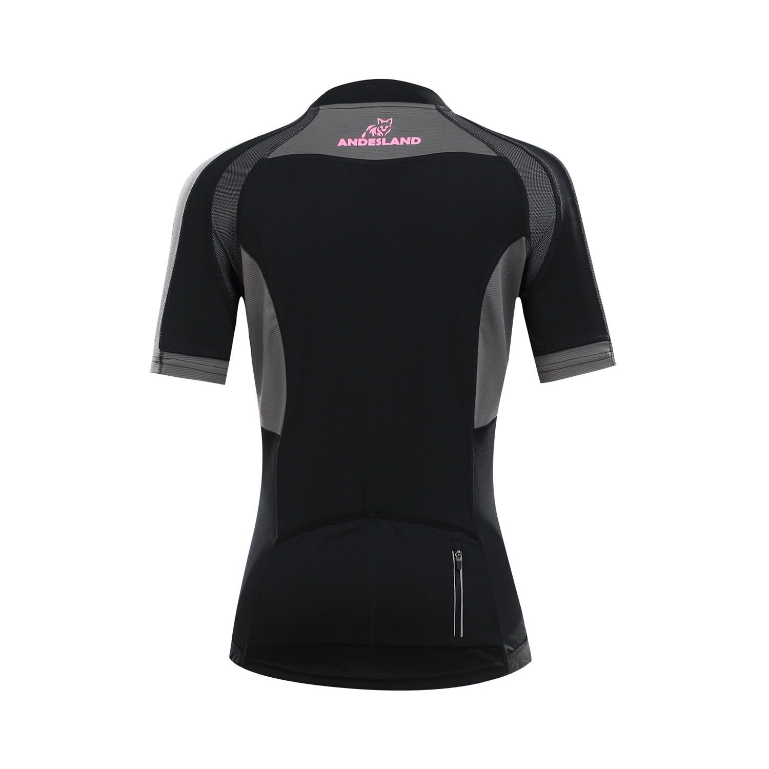 POLERA MANGA CORTA MUJER ANDESLAND TRICOTA LISA MEDIO CIERRE CICLISMO DEPORTIVO - 3