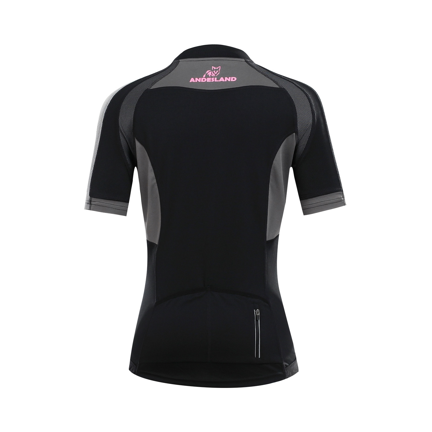POLERA MANGA CORTA MUJER ANDESLAND TRICOTA LISA MEDIO CIERRE CICLISMO DEPORTIVO - 3