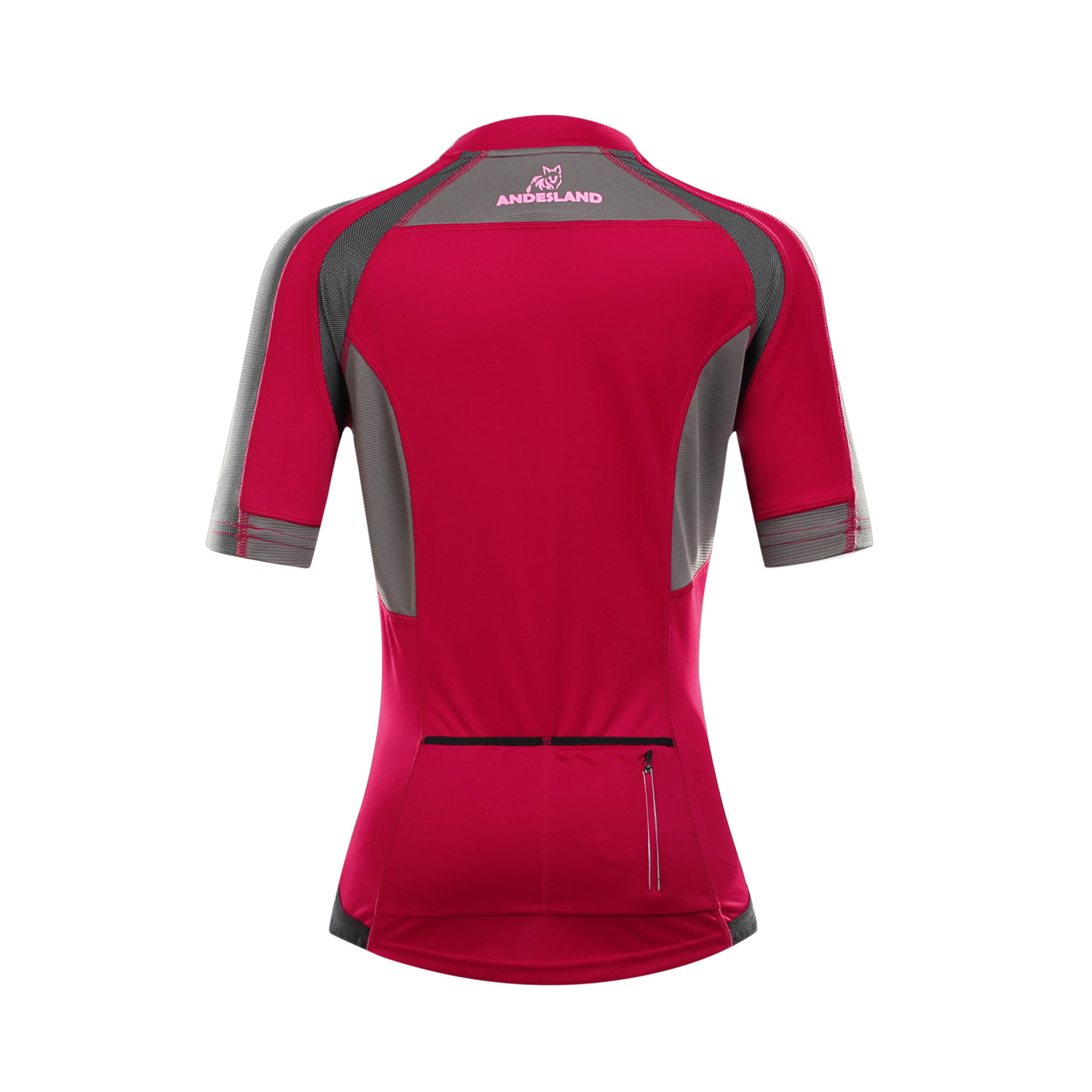 POLERA MANGA CORTA MUJER ANDESLAND TRICOTA LISA MEDIO CIERRE CICLISMO DEPORTIVO - 3