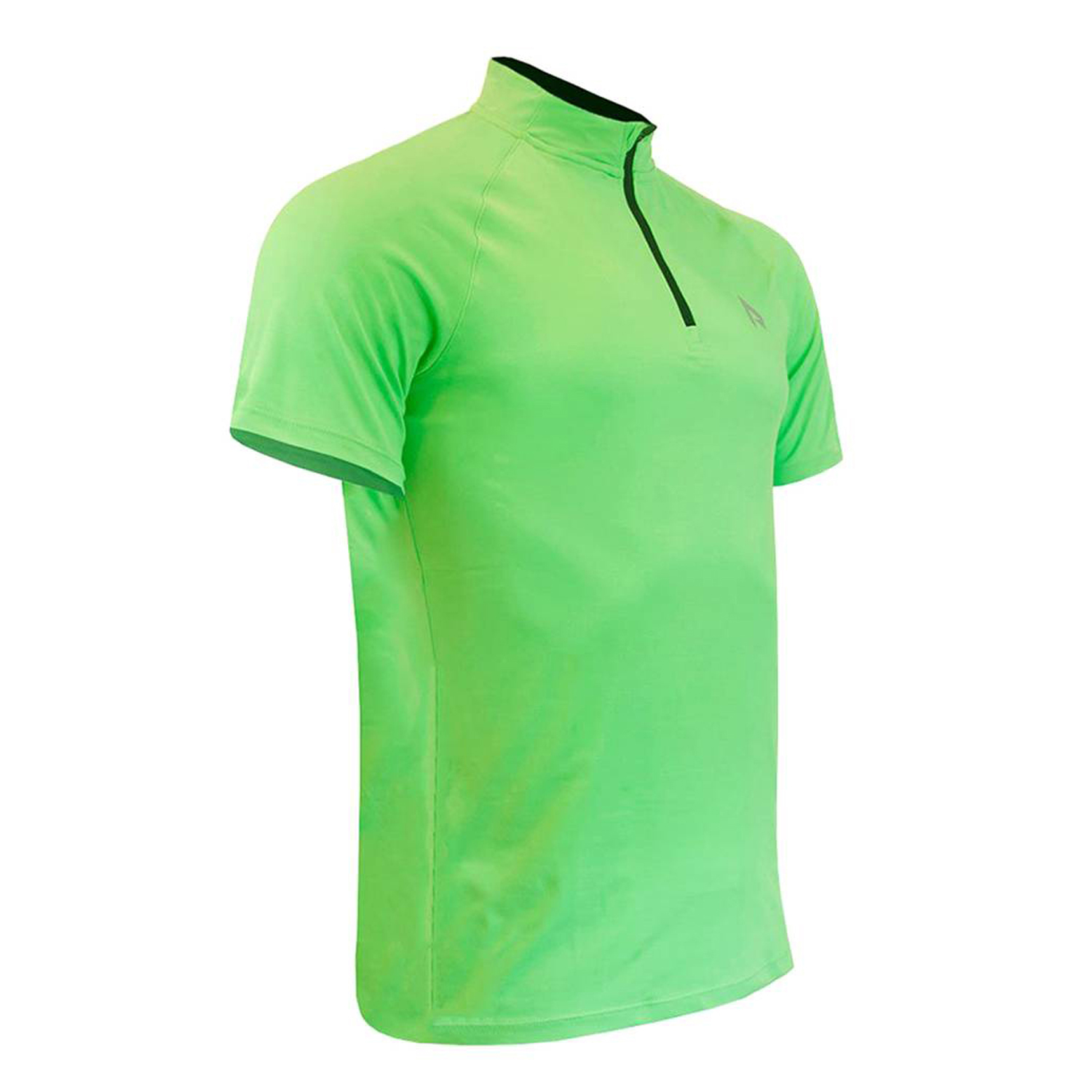 POLERA MANGA CORTA HOMBRE ANDESLAND VERDE CLARO TRICOTA FLÚOR MEDIO CIERRE CICLISMO DEPORTIVO - 2