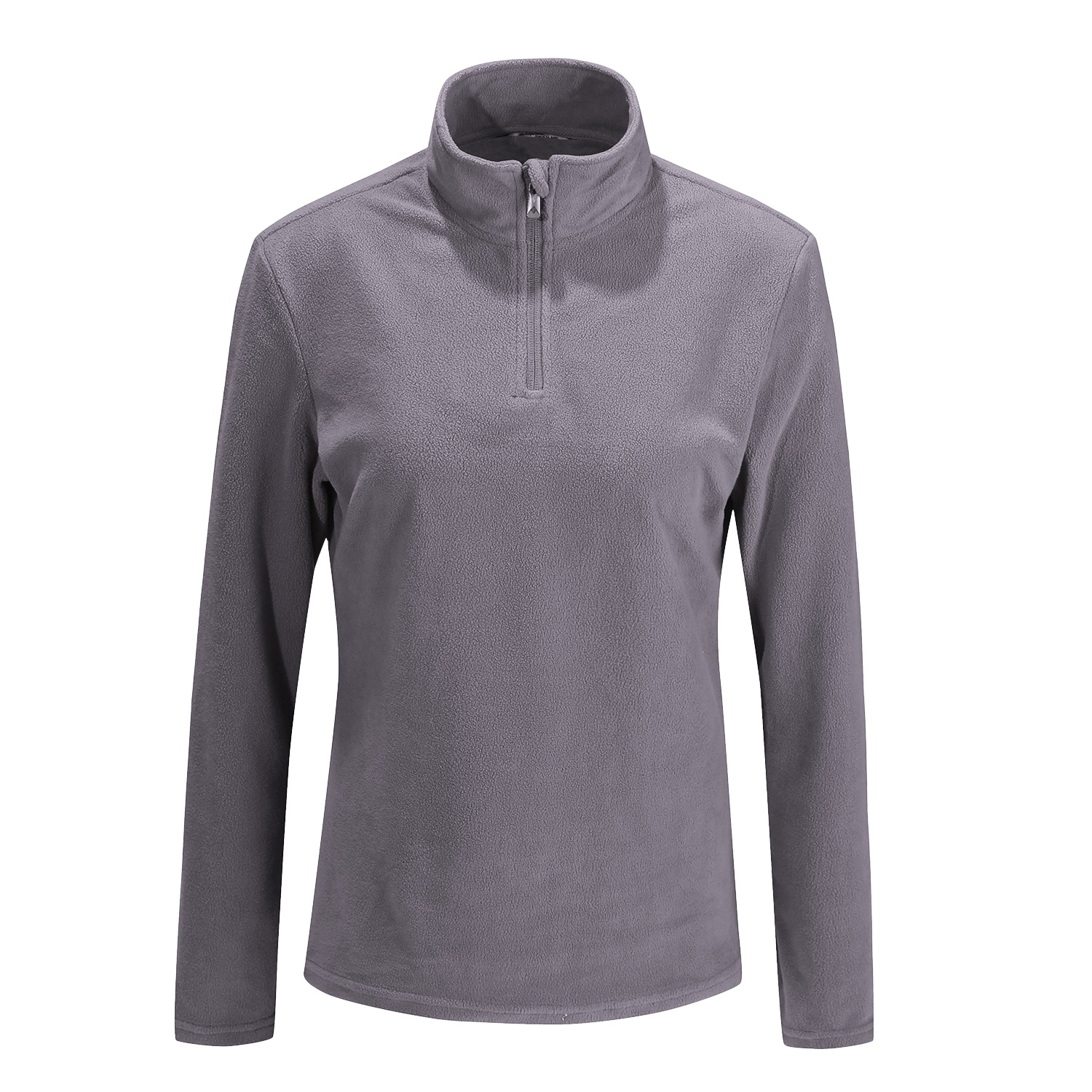 POLERA MANGA LARGA MUJER ANDESLAND II CAPA MICROPOLAR LISO MEDIO CIERRE TÉRMICO DEPORTIVO - 1