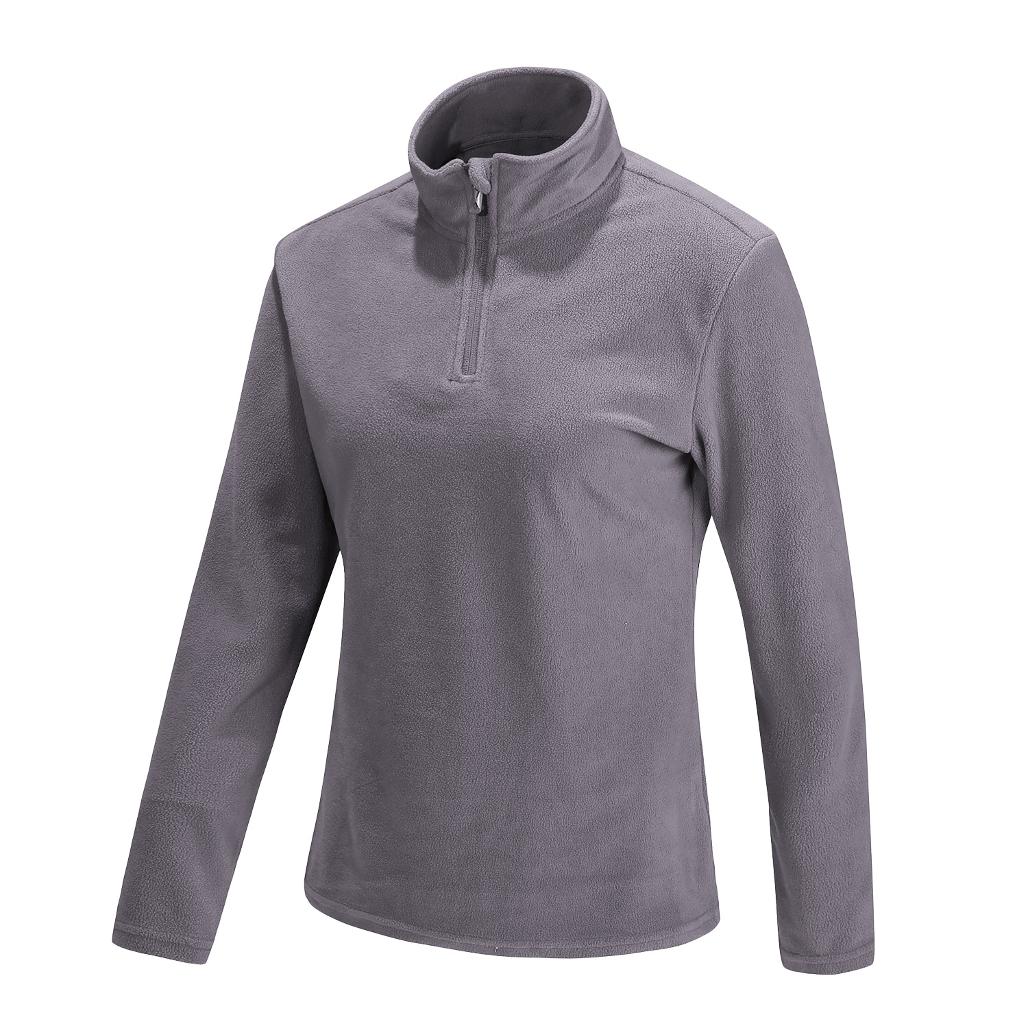 POLERA MANGA LARGA MUJER ANDESLAND II CAPA MICROPOLAR LISO MEDIO CIERRE TÉRMICO DEPORTIVO - 2
