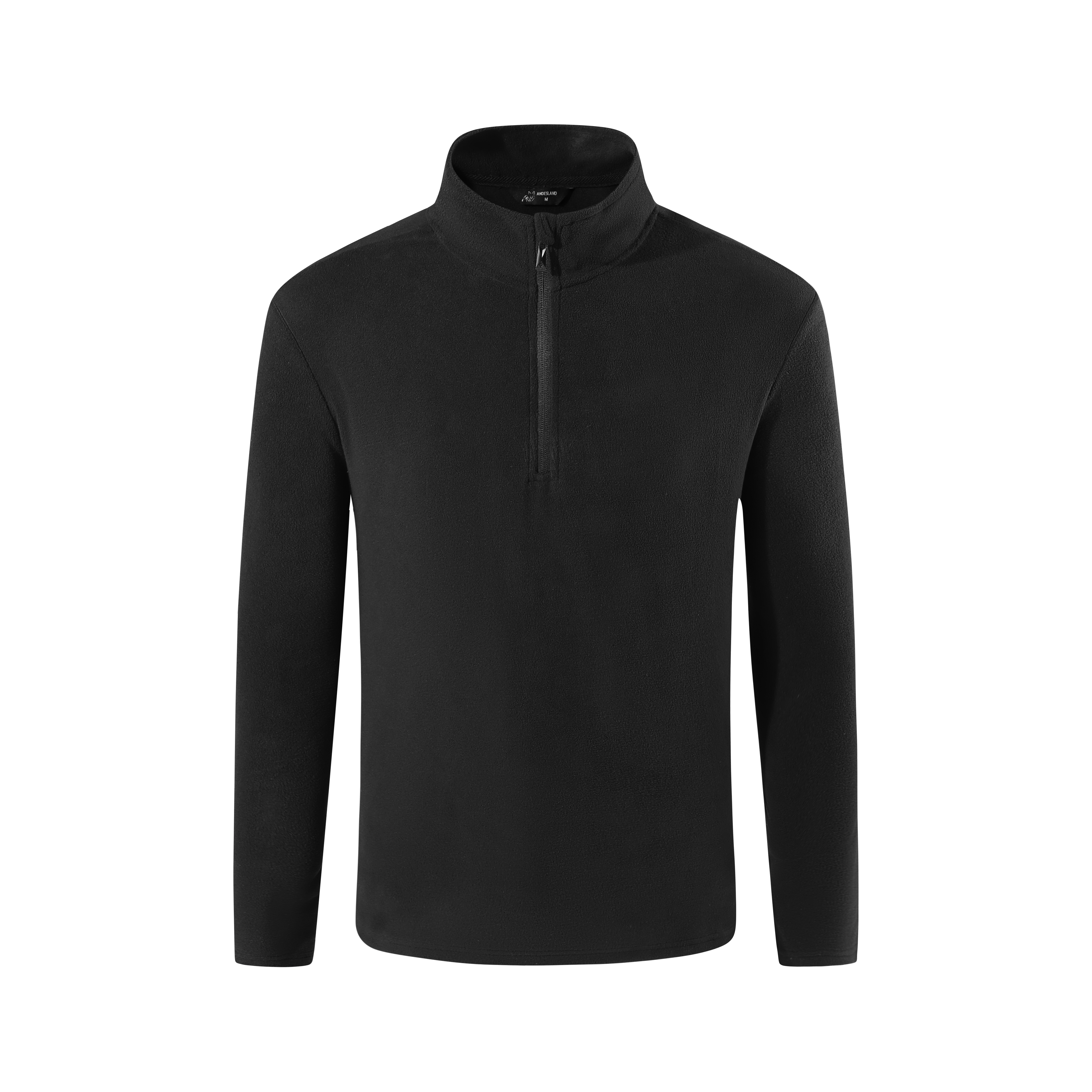 POLERA MANGA LARGA HOMBRE ANDESLAND II CAPA MICROPOLAR LISO MEDIO CIERRE TÉRMICO DEPORTIVO - 1