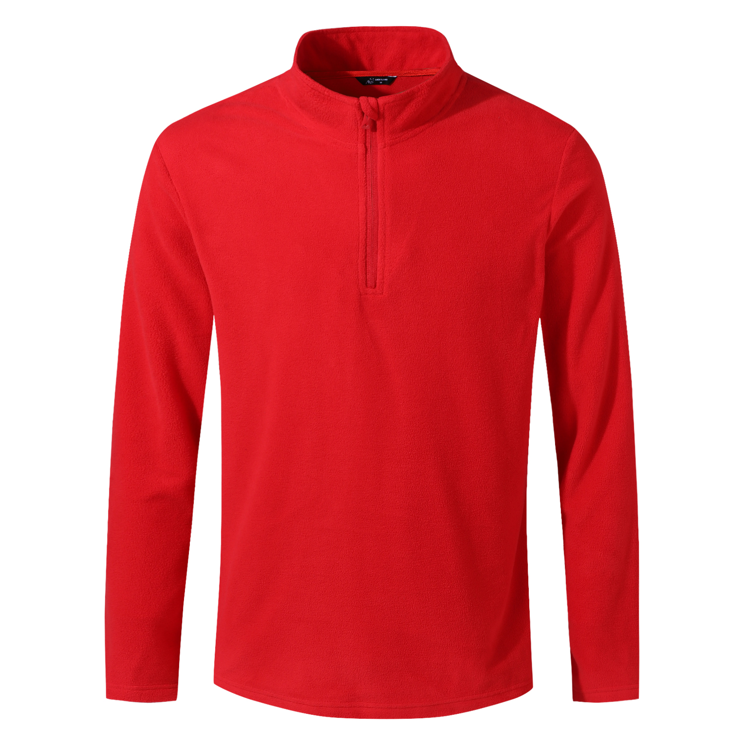 POLERA MANGA LARGA HOMBRE ANDESLAND II CAPA MICROPOLAR LISO MEDIO CIERRE TÉRMICO DEPORTIVO - 1