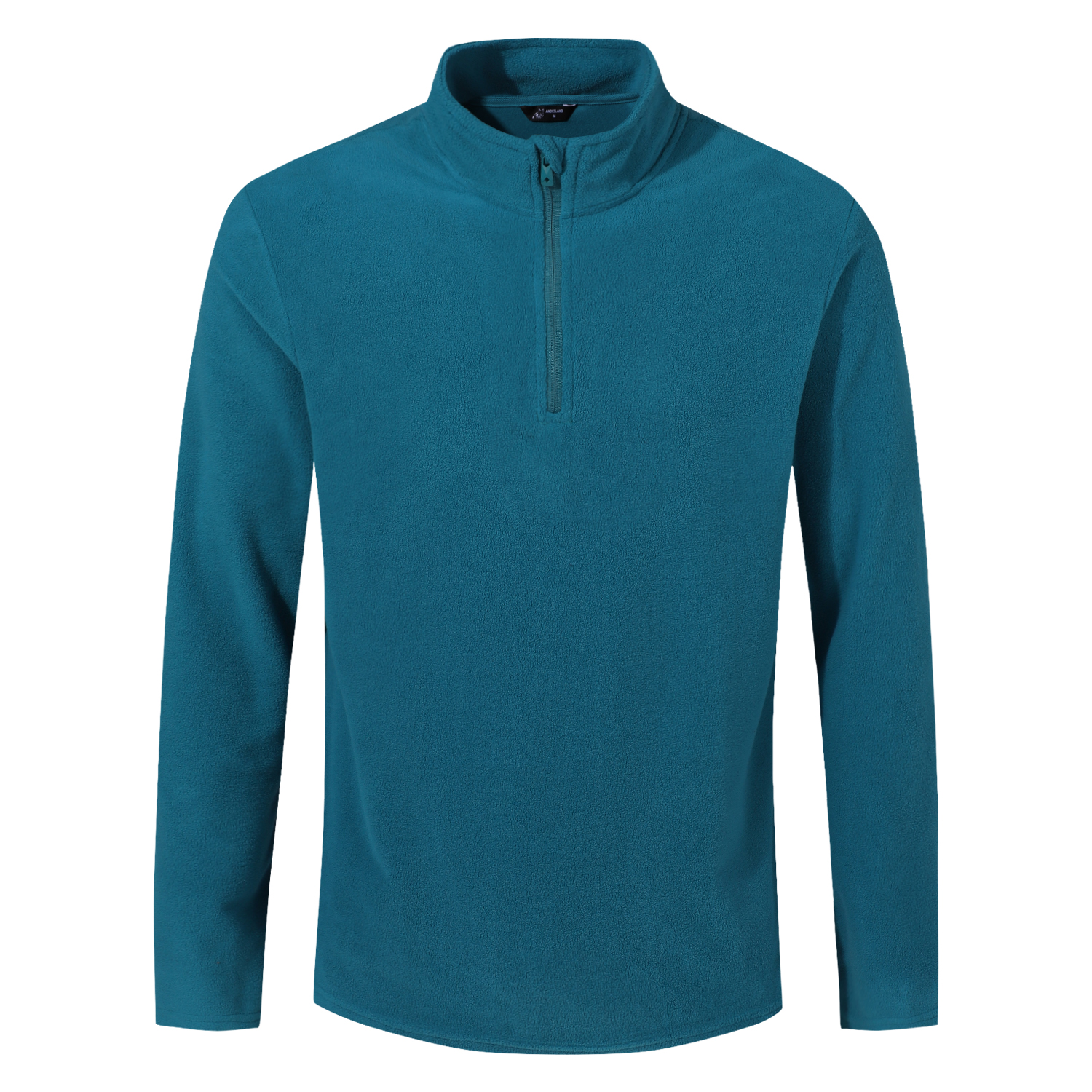 POLERA MANGA LARGA HOMBRE ANDESLAND II CAPA MICROPOLAR LISO MEDIO CIERRE TÉRMICO DEPORTIVO - 1