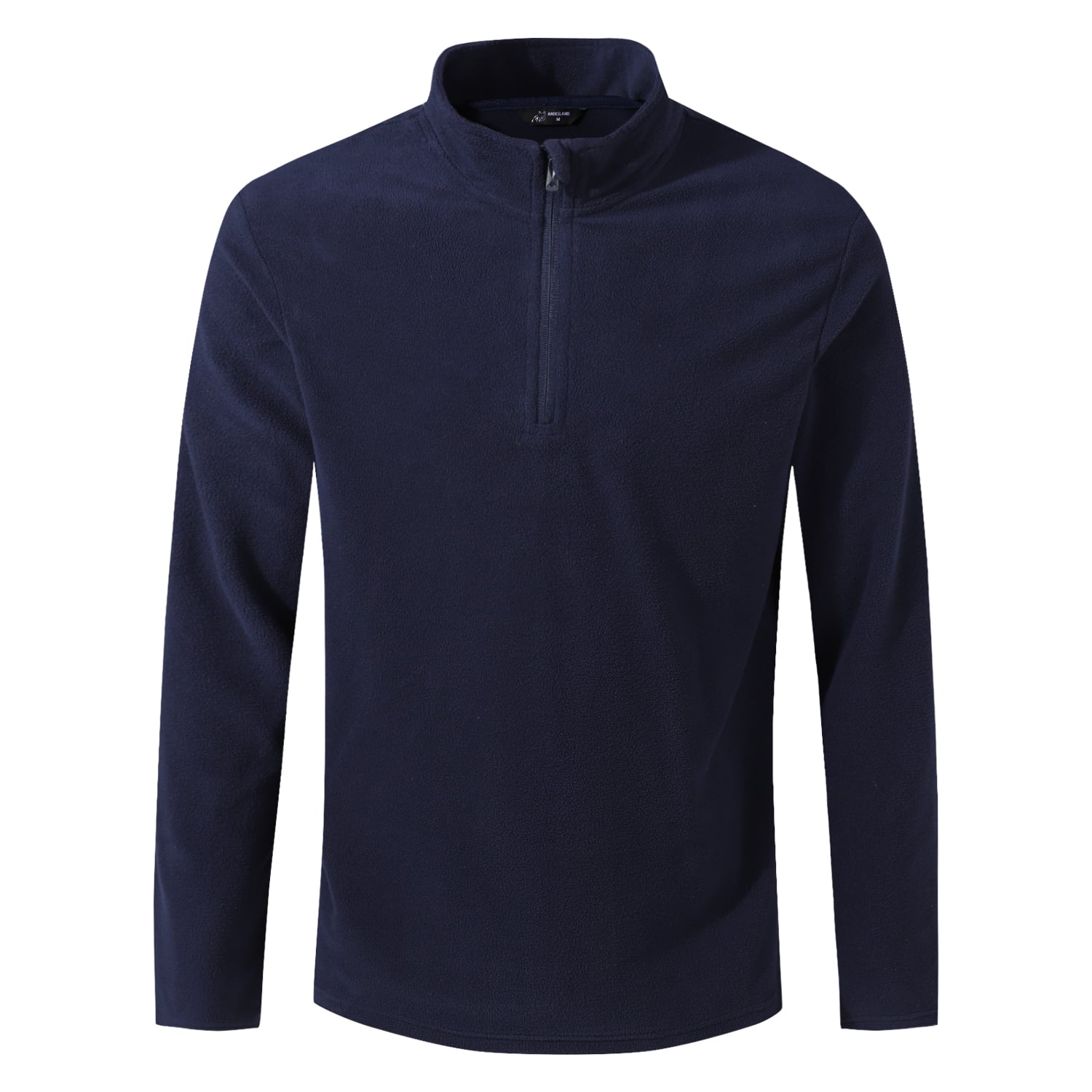 POLERA MANGA LARGA HOMBRE ANDESLAND II CAPA MICROPOLAR LISO MEDIO CIERRE TÉRMICO DEPORTIVO - 1