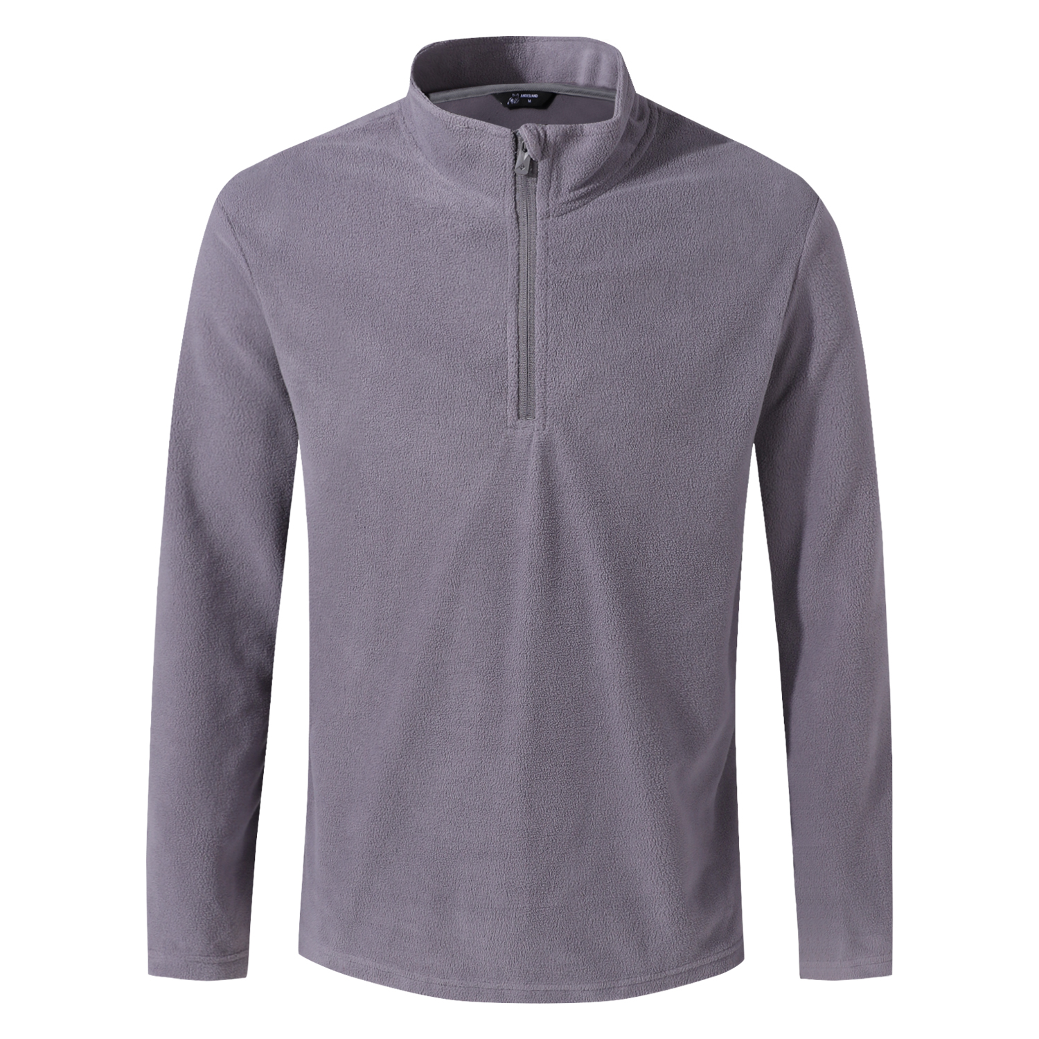 POLERA MANGA LARGA HOMBRE ANDESLAND II CAPA MICROPOLAR LISO MEDIO CIERRE TÉRMICO DEPORTIVO - 1