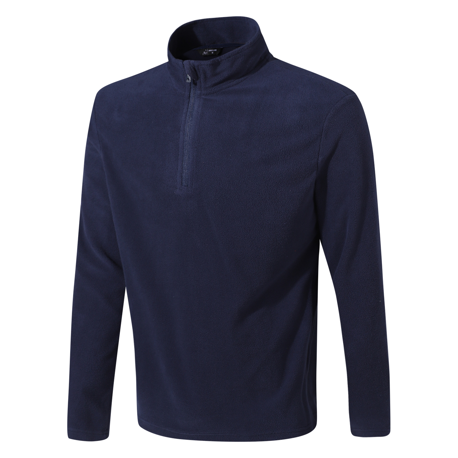 POLERA MANGA LARGA HOMBRE ANDESLAND II CAPA MICROPOLAR LISO MEDIO CIERRE TÉRMICO DEPORTIVO - 2