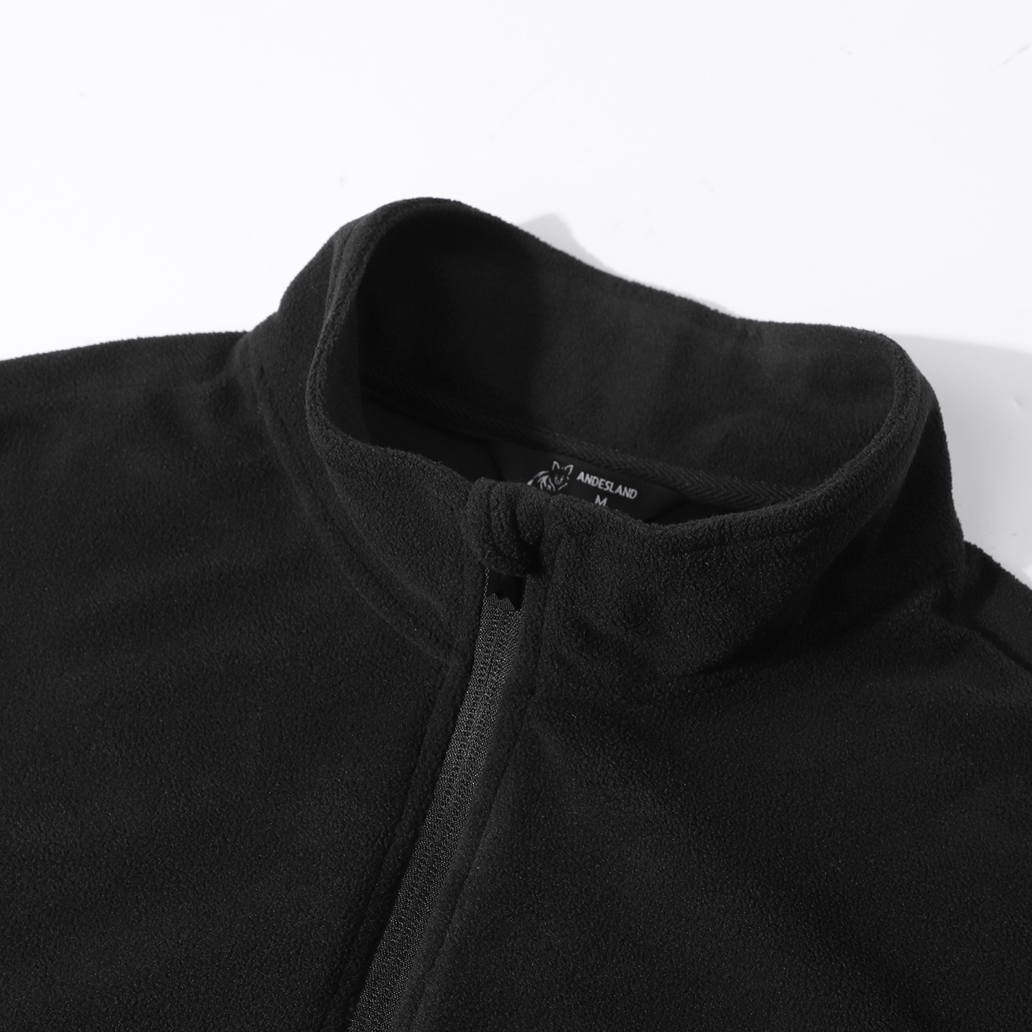 POLERA MANGA LARGA HOMBRE ANDESLAND II CAPA MICROPOLAR LISO MEDIO CIERRE TÉRMICO DEPORTIVO - 3