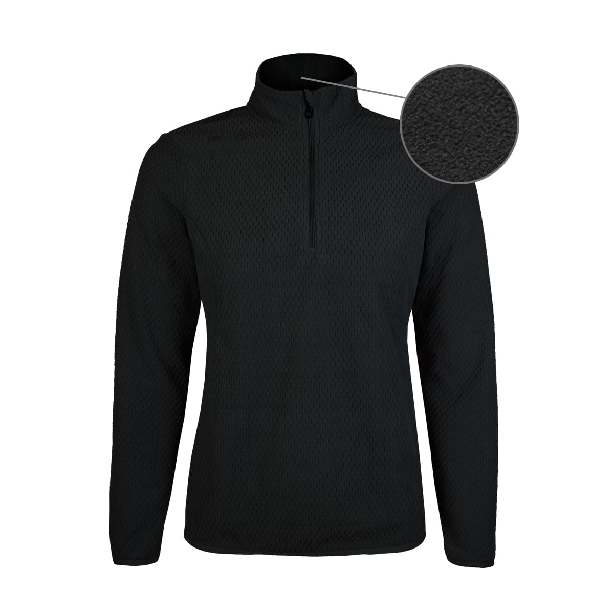 POLERA MANGA LARGA MUJER ANDESLAND II CAPA MICROPOLAR PANAL CON CIERRE CORPORATIVO DEPORTIVO - 1
