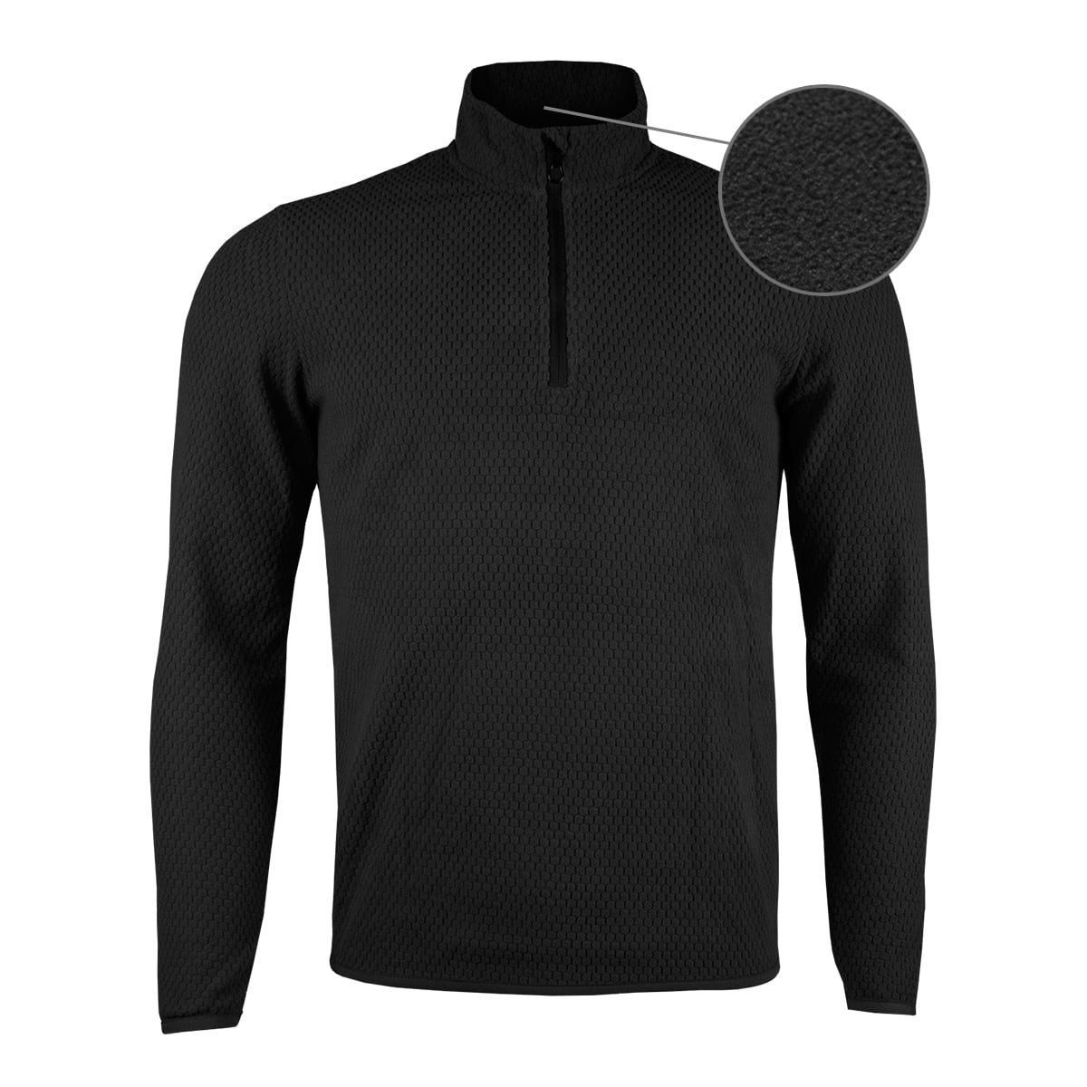 POLERA MANGA LARGA HOMBRE ANDESLAND II CAPA MICROPOLAR PANAL CON CIERRE CORPORATIVO DEPORTIVO - 1