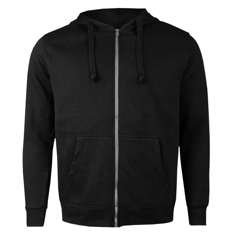 POLERON CANGURO CIERRE METALICO VULPES UNISEX - XXXL, NEGRO - 1