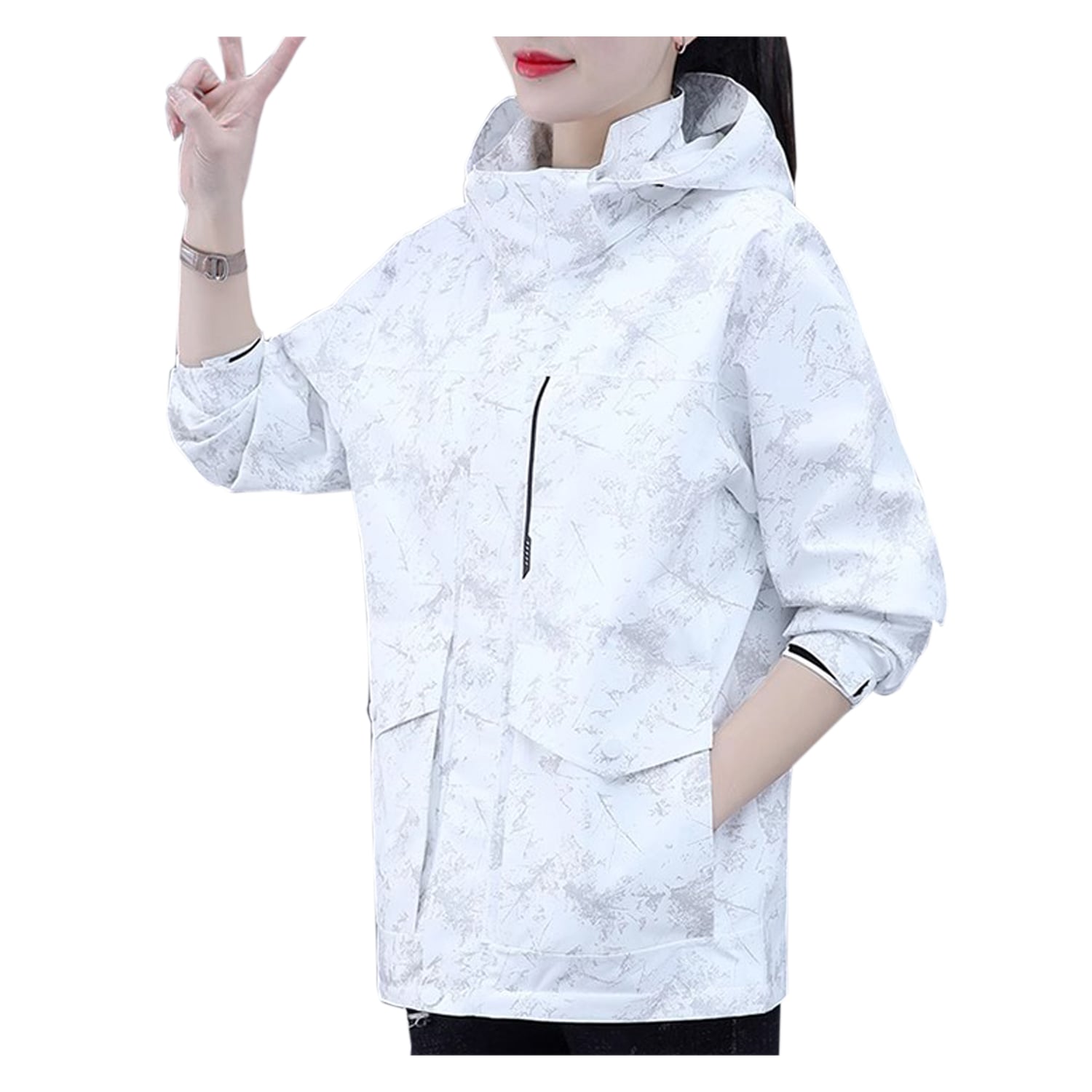 CORTAVIENTO MANGA LARGA MUJER ANDESLAND IMPERMEABLE URBANO DEPORTIVO - 2
