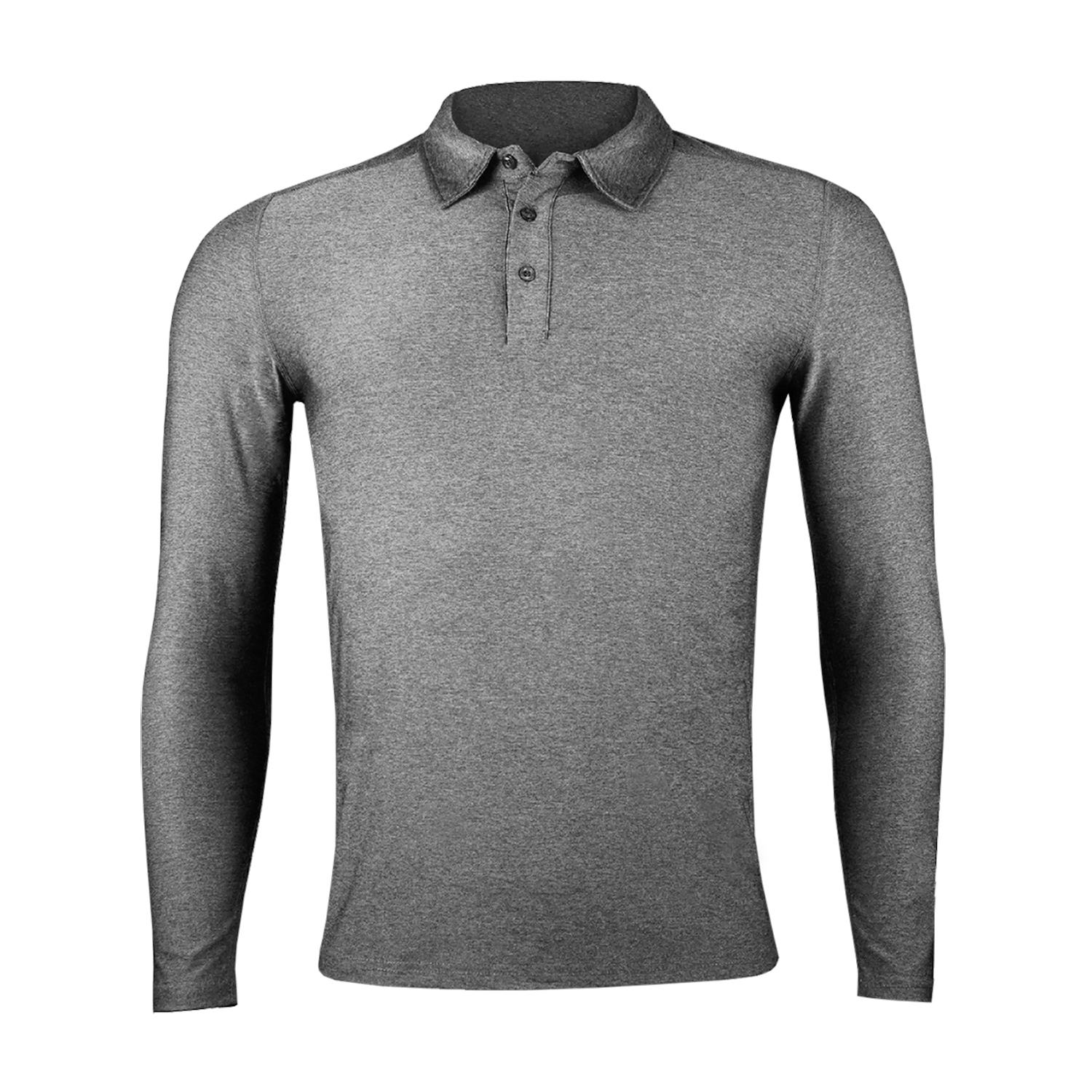 POLERA DRY FIT MANGA LARGA CON CUELLO PALE HOMBRE - 1