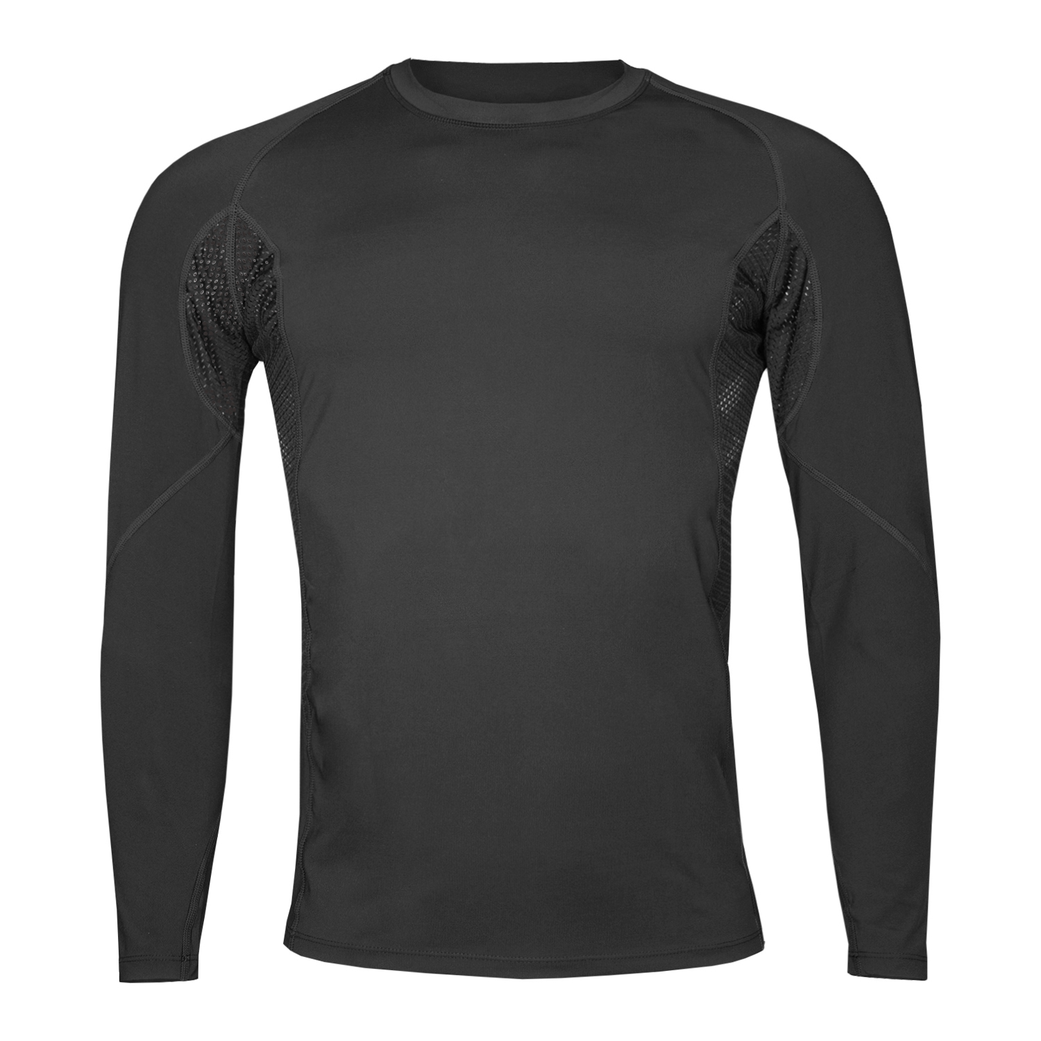 POLERA MANGA LARGA HOMBRE ANDESLAND NEGRO CICLISTA DRYFIT CON MALLA CICLISMO DEPORTIVO - 1