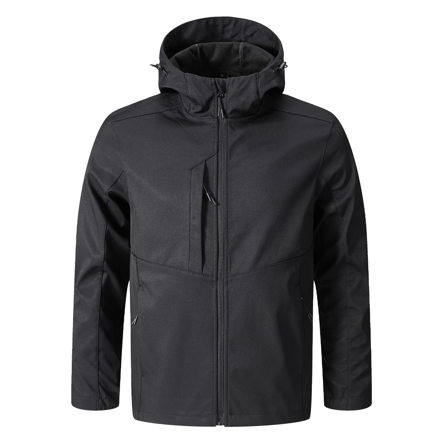 CHAQUETA MANGA LARGA HOMBRE ANDESLAND NEGRO SOFTSHELL CORPORATIVA CON GORRO DEPORTIVO - 1