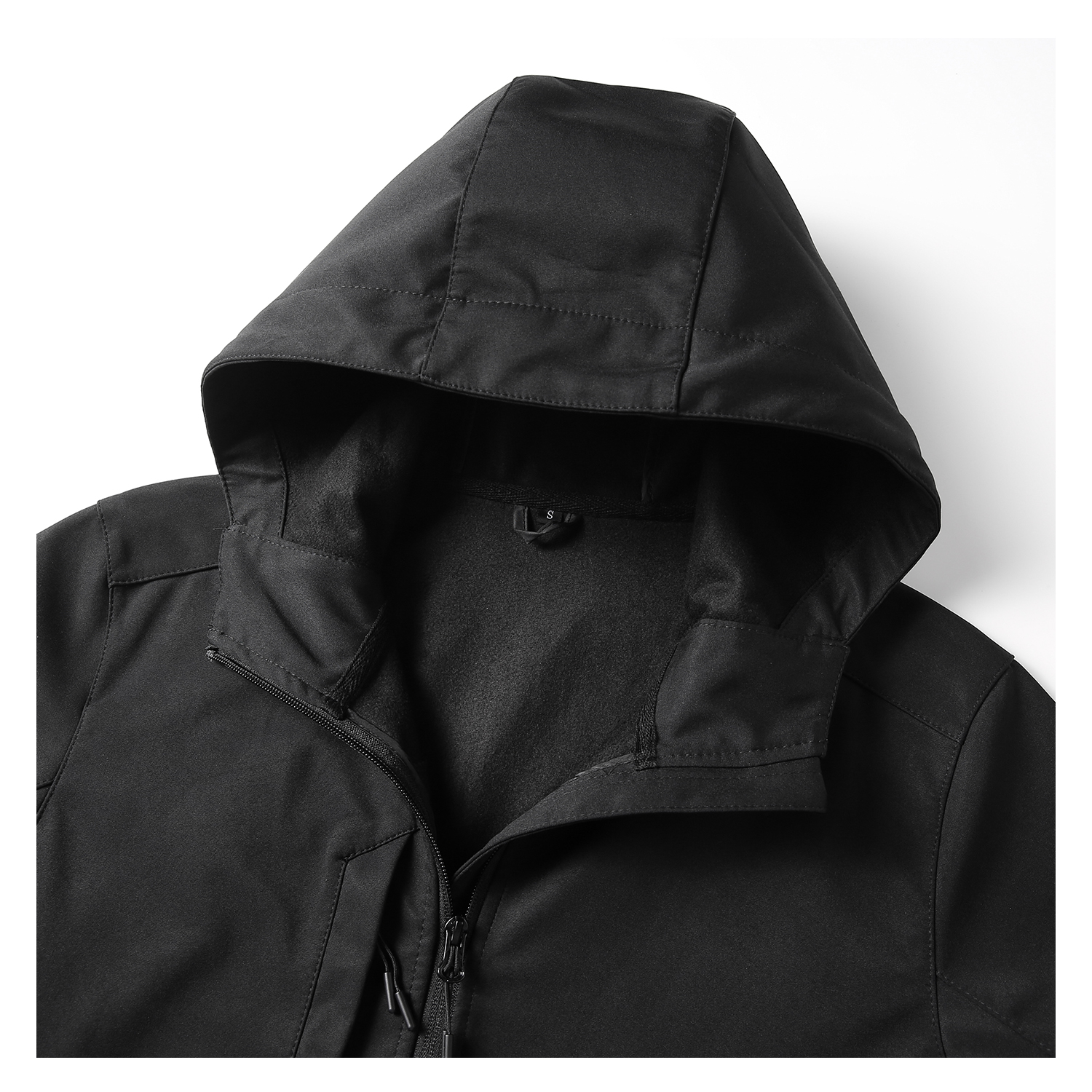 CHAQUETA MANGA LARGA HOMBRE ANDESLAND NEGRO SOFTSHELL CORPORATIVA CON GORRO DEPORTIVO - 10