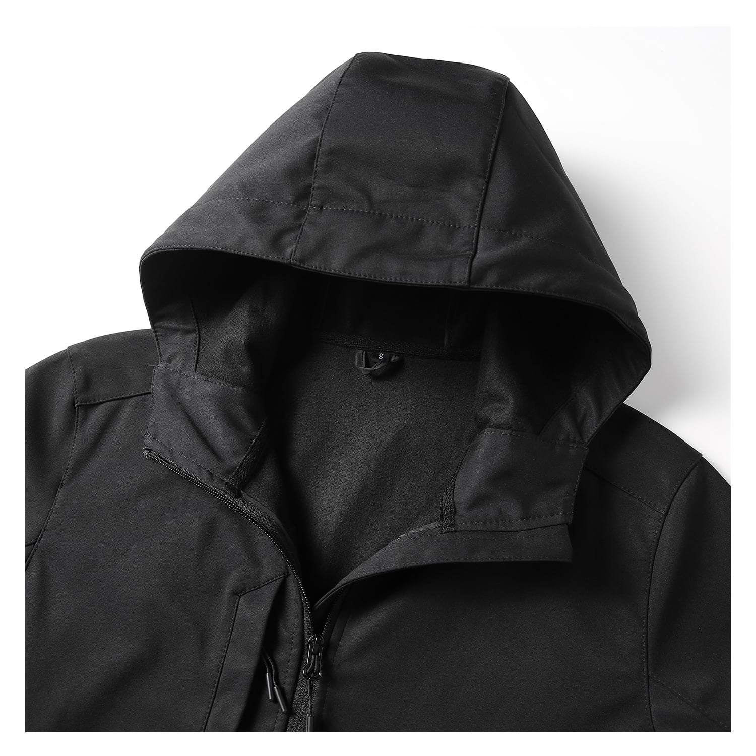 CHAQUETA MANGA LARGA HOMBRE ANDESLAND NEGRO SOFTSHELL CORPORATIVA CON GORRO DEPORTIVO - 10