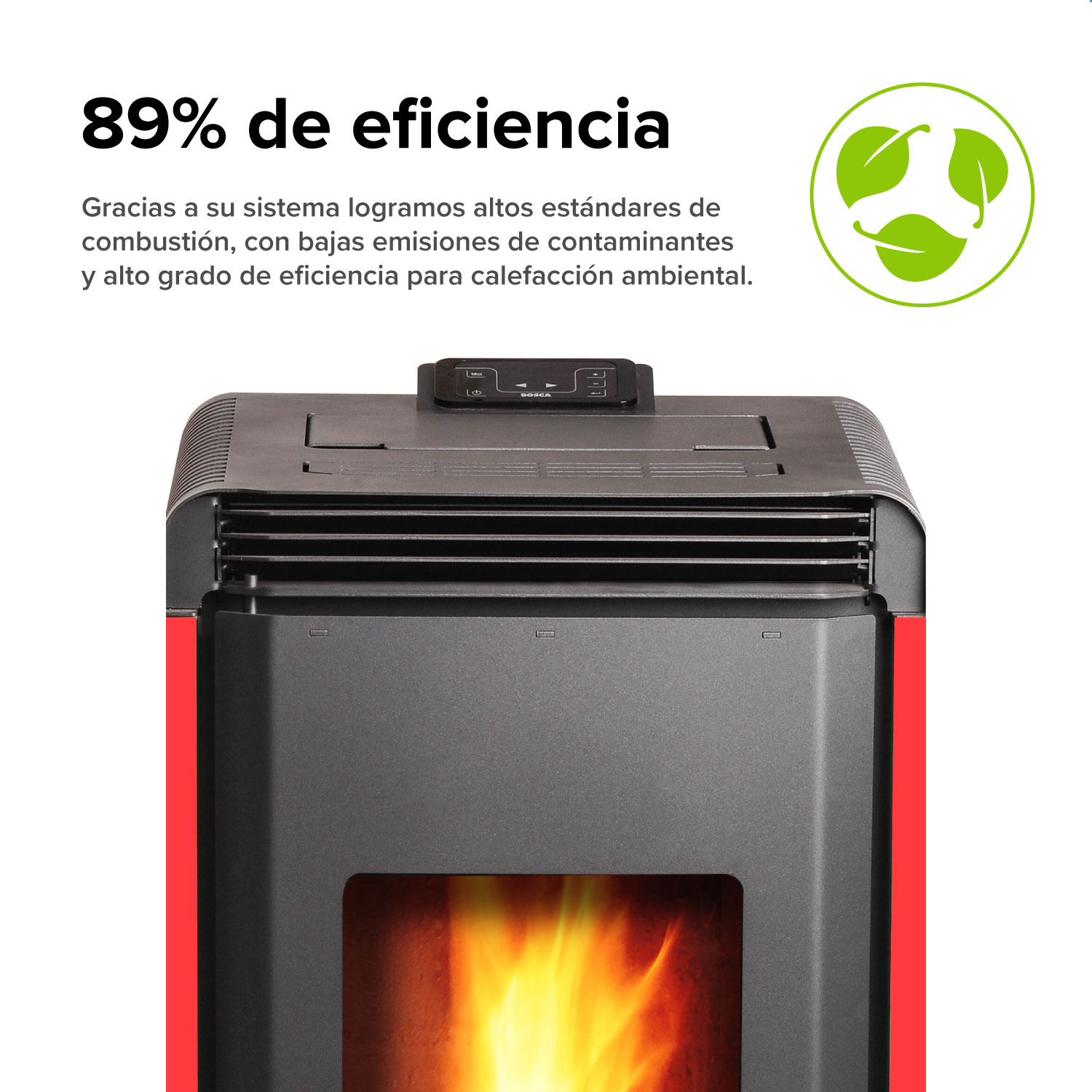 CALEFACTOR A PELLET HERA+ ROJO BOSCA - 6