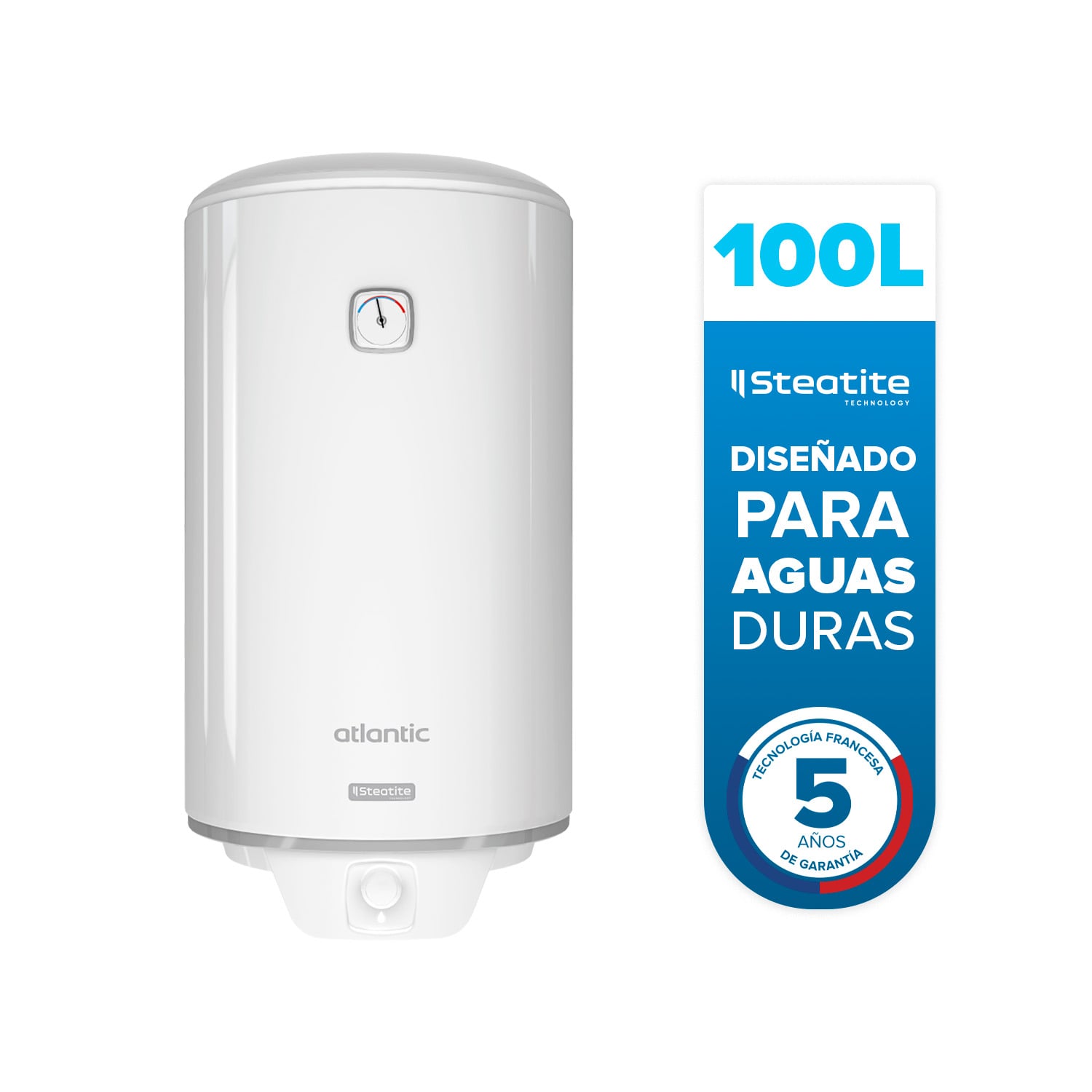 TERMO ELÉCTRICO ATLANTIC STEATITE 100 LITROS - 1