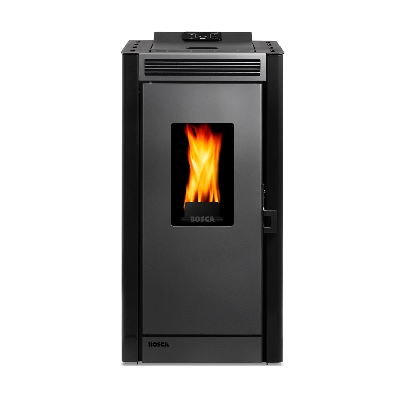 PACK CALEFACTOR A PELLET BLACK VISION NEGRO + KIT INSTALACION INTERIOR - 4