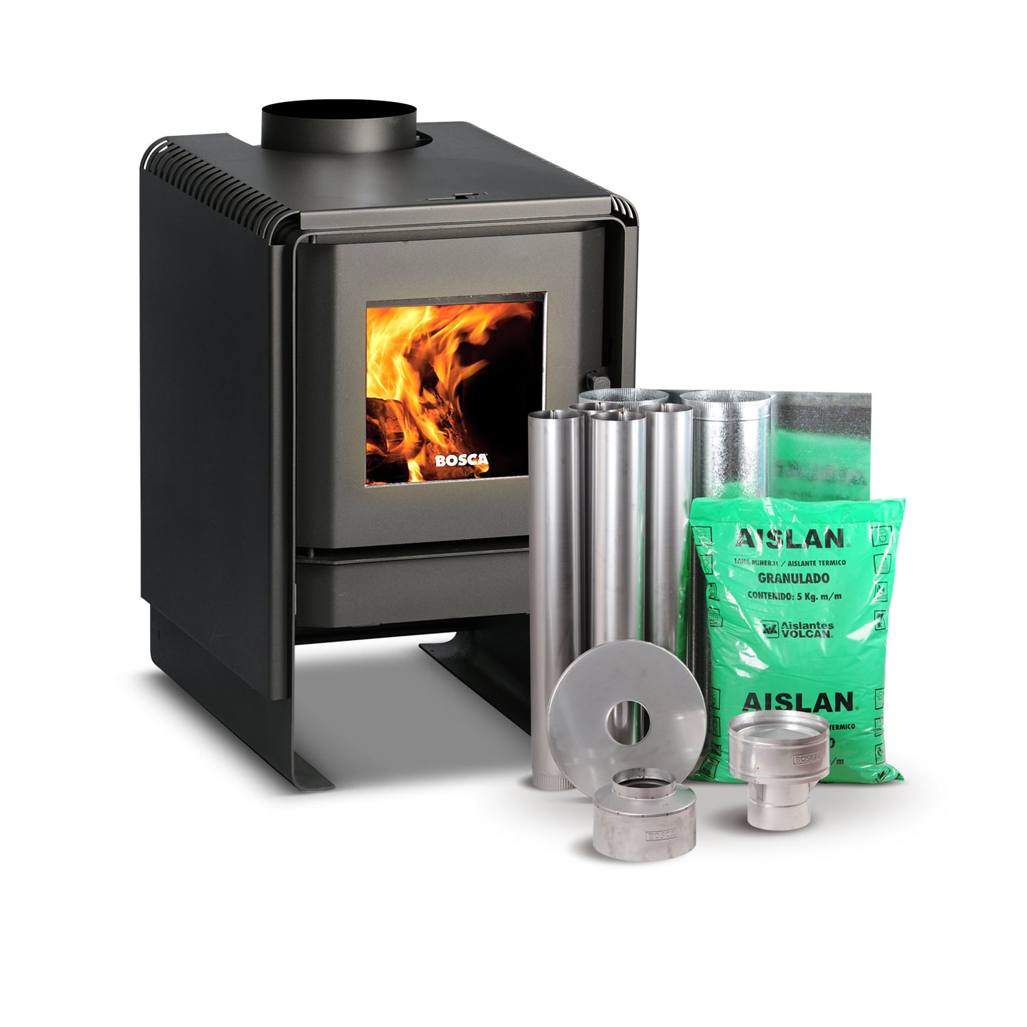 PACK CALEFACTOR A LEÑA ECO 380 + KIT DE INSTALACION