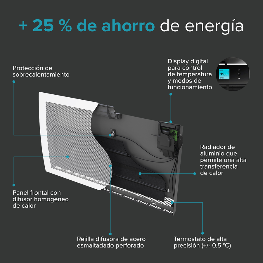 CALEFACTOR ELECTRICO BOSCA THELIOS WIFI 1500 RADIANTE - 7