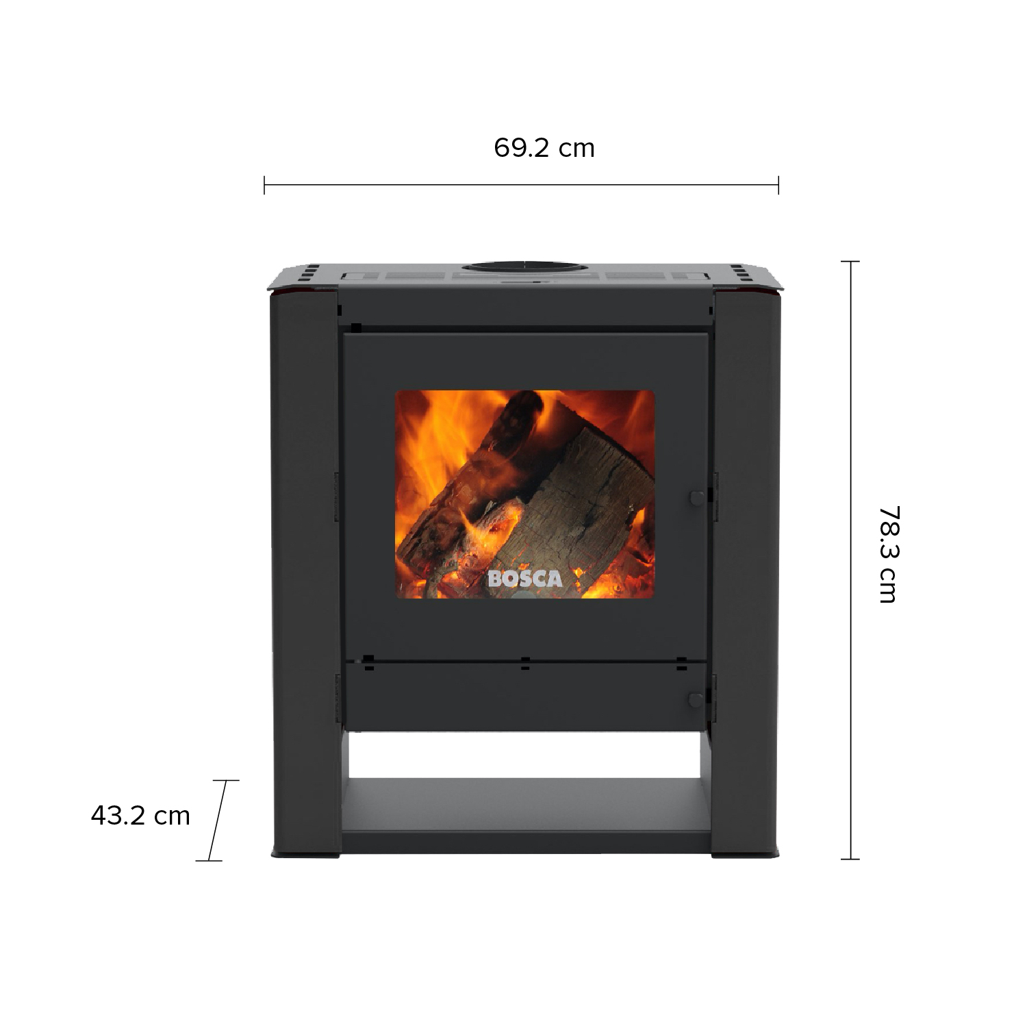 ESTUFA A LEÑA GOLD 500 BLACK VISION CHARCOAL - 8