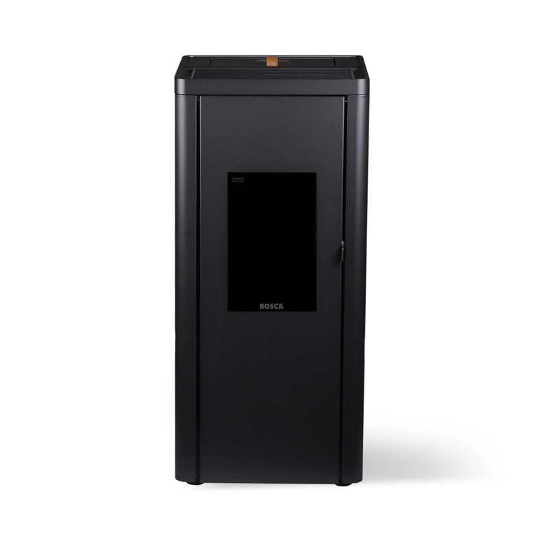 ESTUFA A PELLET AMG SILENZIO FORGYA BLACK VISION + KIT DE INSTALACION INTERIOR - 4