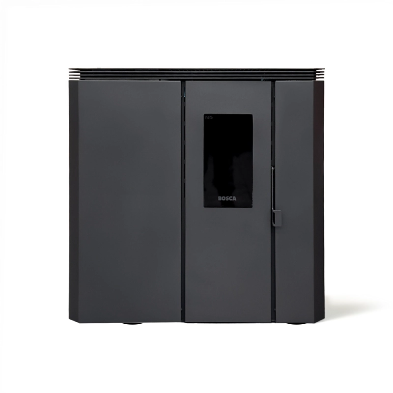 ESTUFA A PELLET FIT+ BLACK VISION CHARCOAL + KIT DE INSTALACION INTERIOR - 4