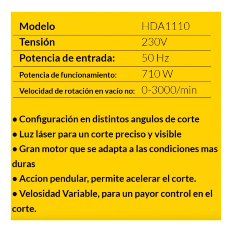 SIERRA CALADORA ELÉCTRICA 710W HDA1110 KRAFTER - 3