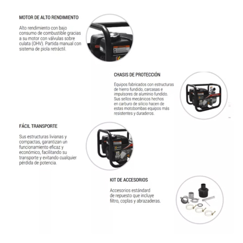 MOTOBOMBA AGUA 2 PULGADAS 2×2 GASOLINA KOHLER - 3