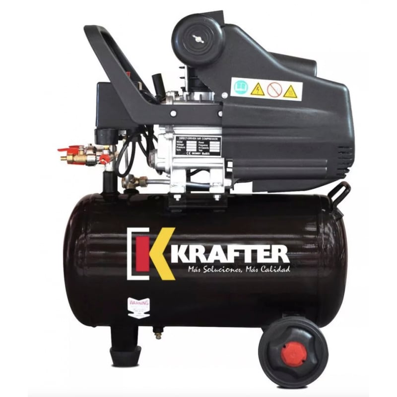 COMPRESOR AIRE PORTÁTIL 24LTS 2HP KRAFTER 220V - 1