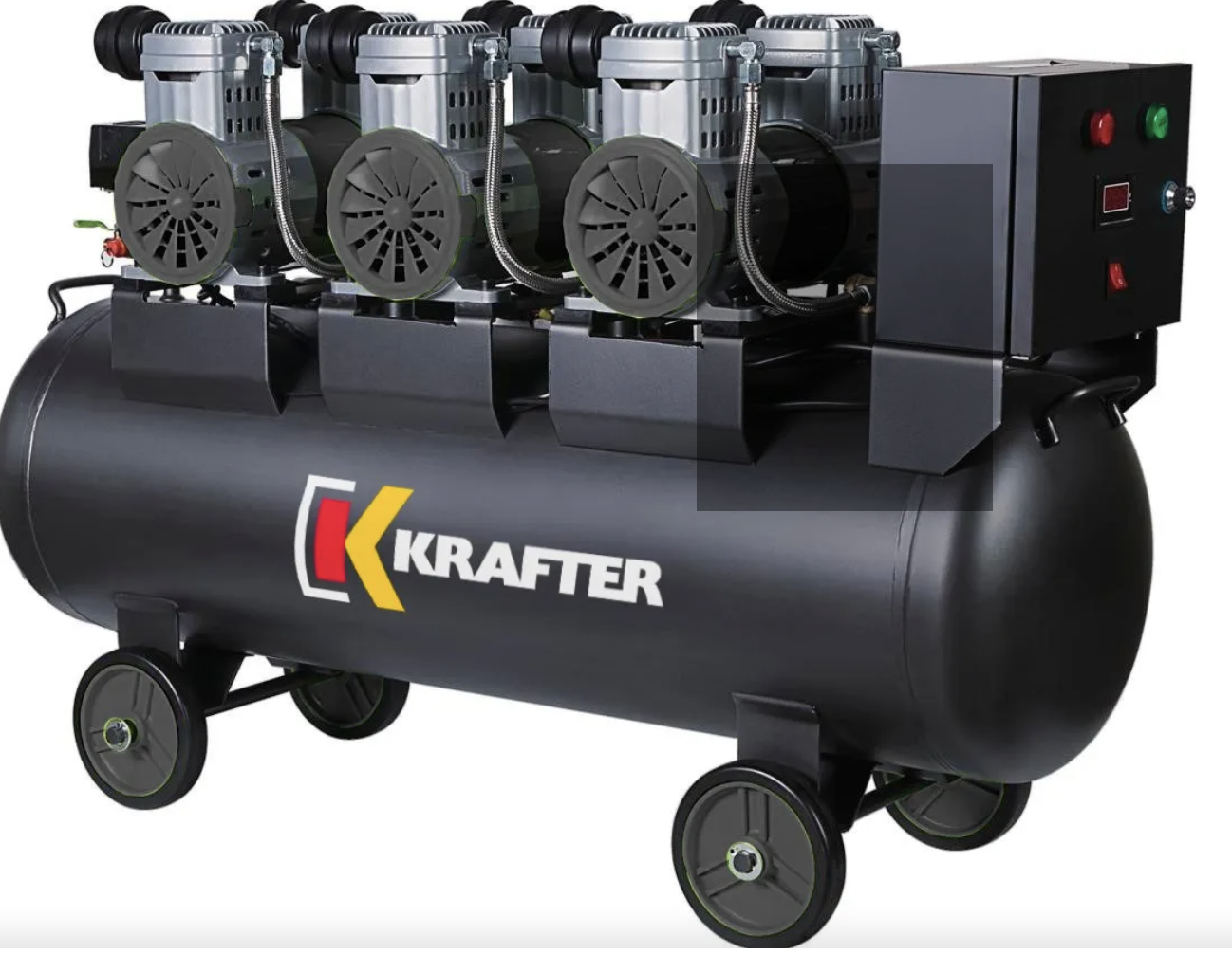 COMPRESOR SIN ACEITE 100 LITROS 1,5KWX3 KRAFTER - 1