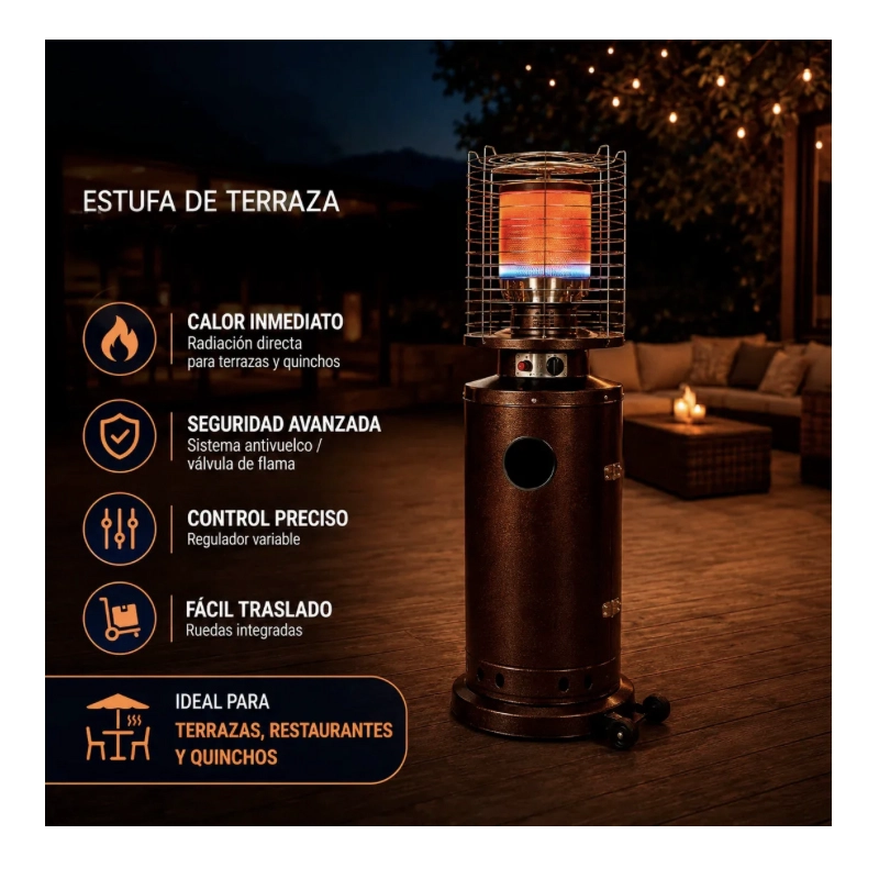 ESTUFA GAS PATIO INTERIOR EXTERIOR TERRAZA 11KG - 2
