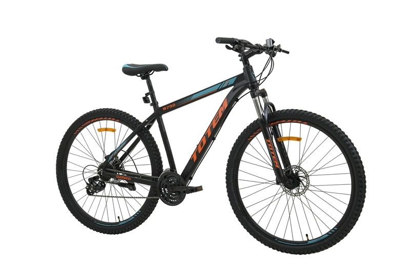 BICICLETA TOTEM MTB W790 ARO 29 TALLA 19 NEGRO CON NARANJA - 3
